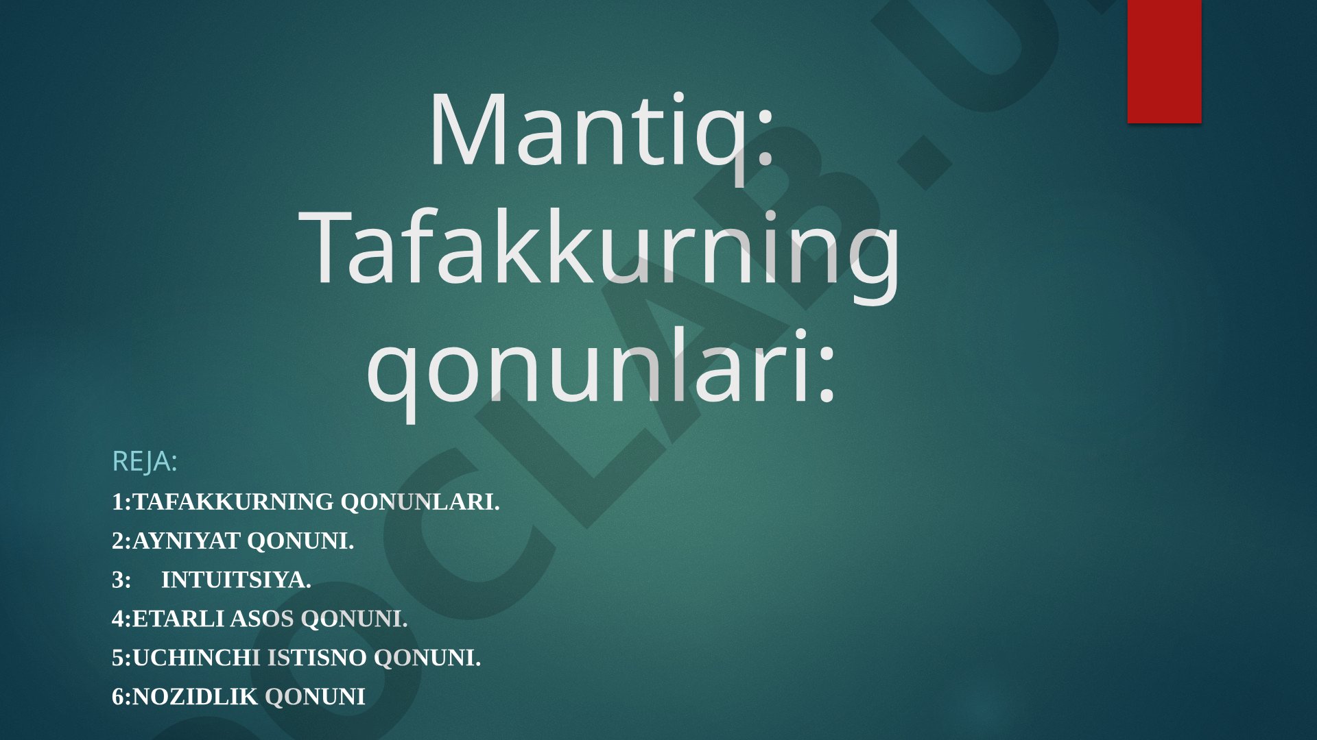 Tafakkurning qonunlari