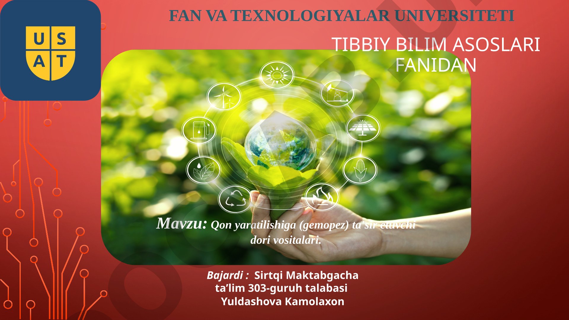 Qon yaratilishiga (gemopez) ta'sir etuvchi dori vositalari