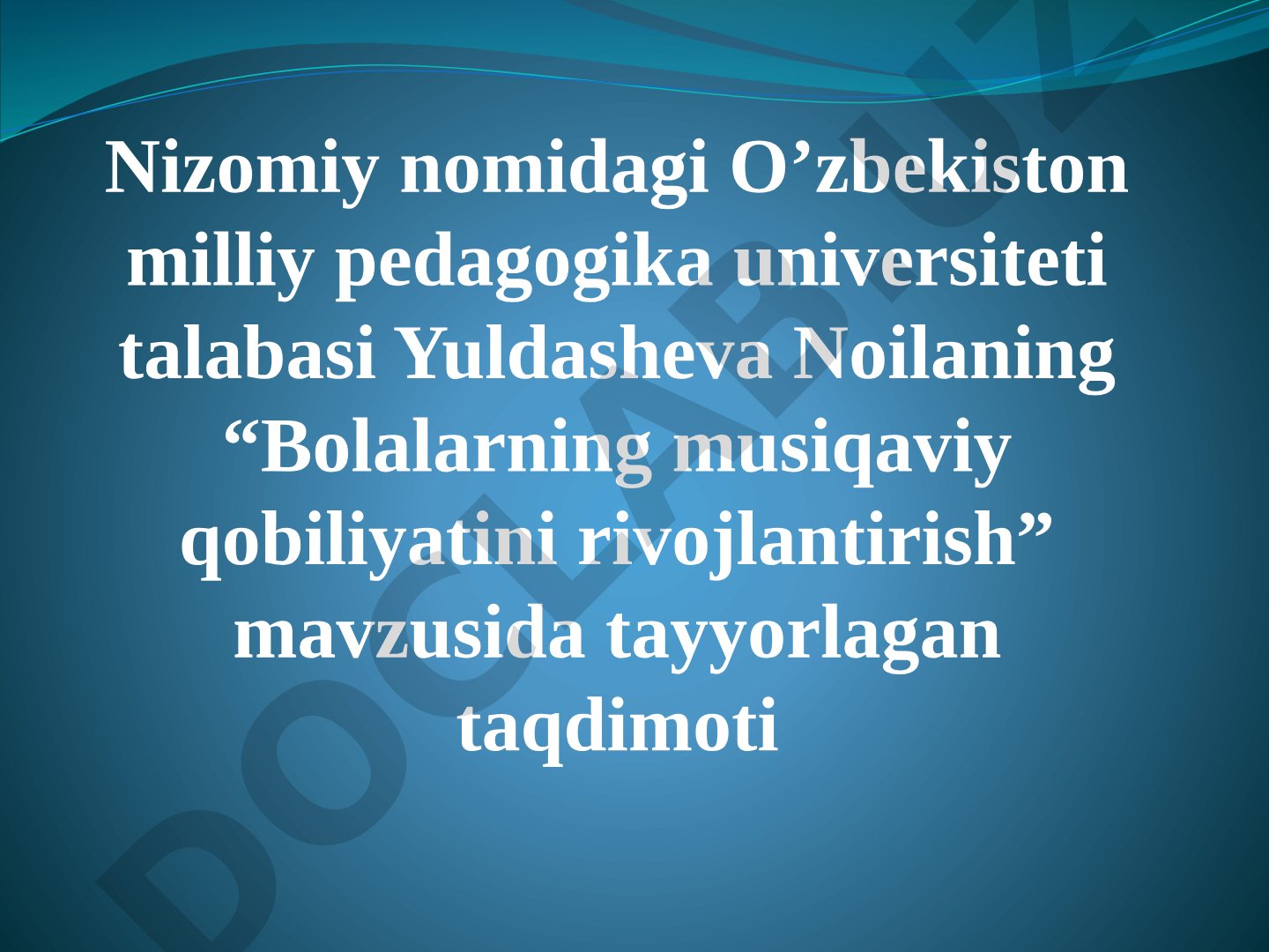 Bolalarning musiqaviy qobiliyatini rivojlantirish