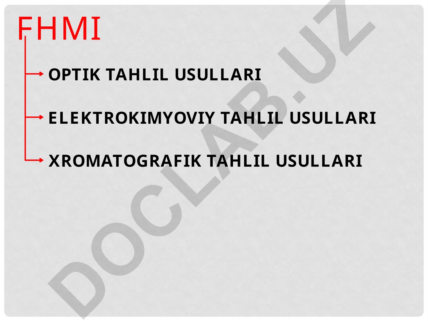 Optik, elektrokimyoviy va xromatografik tahlil usullari