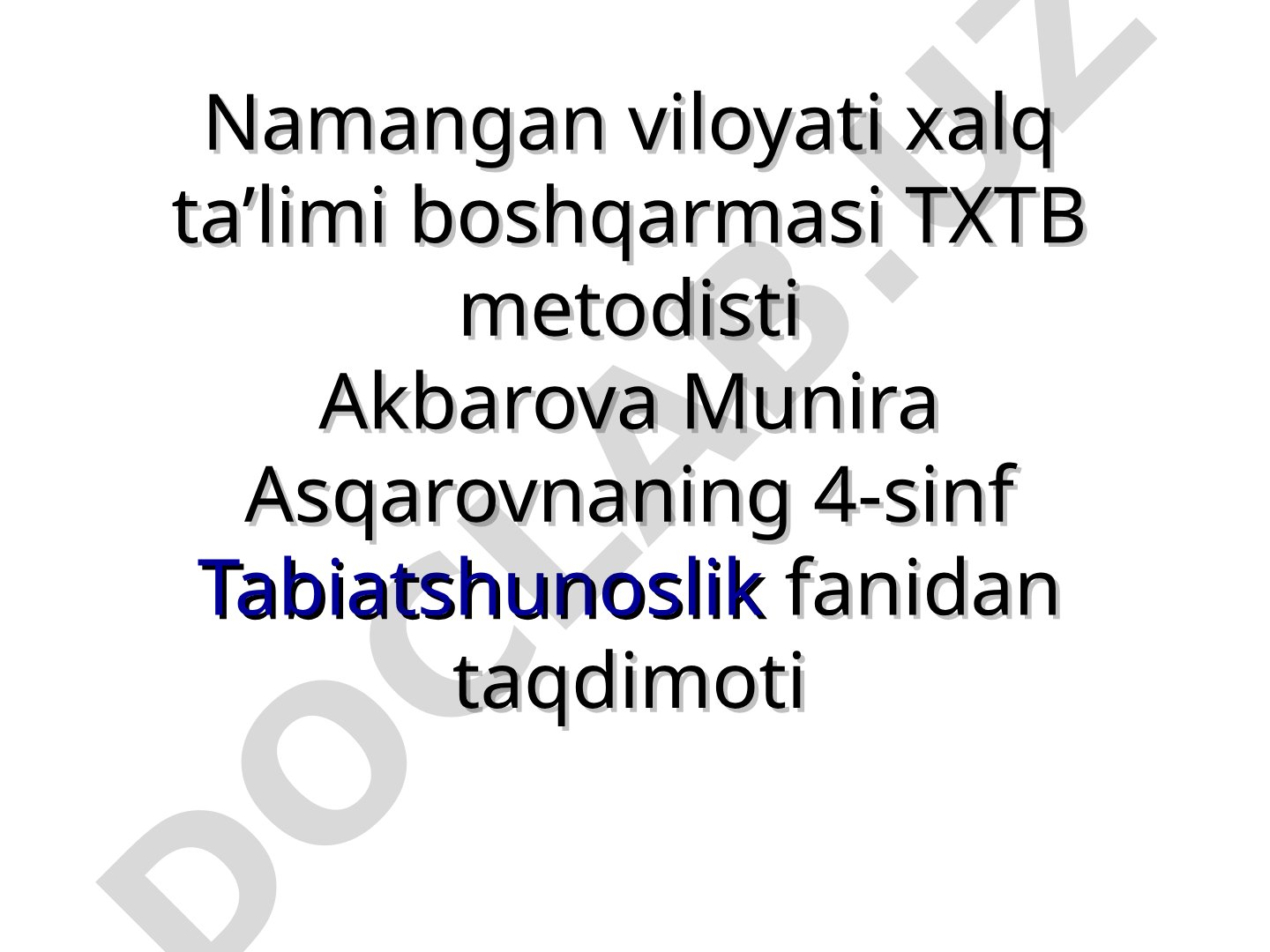 O'lkamiz tabiatini asrang