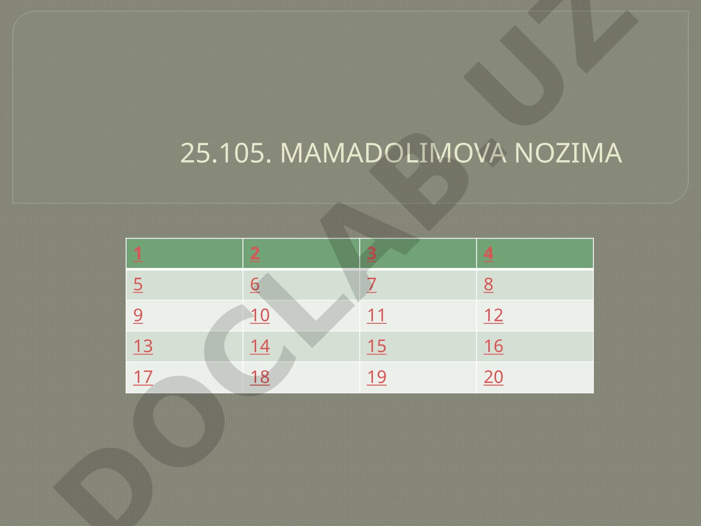 Informatika fanidan test savollari