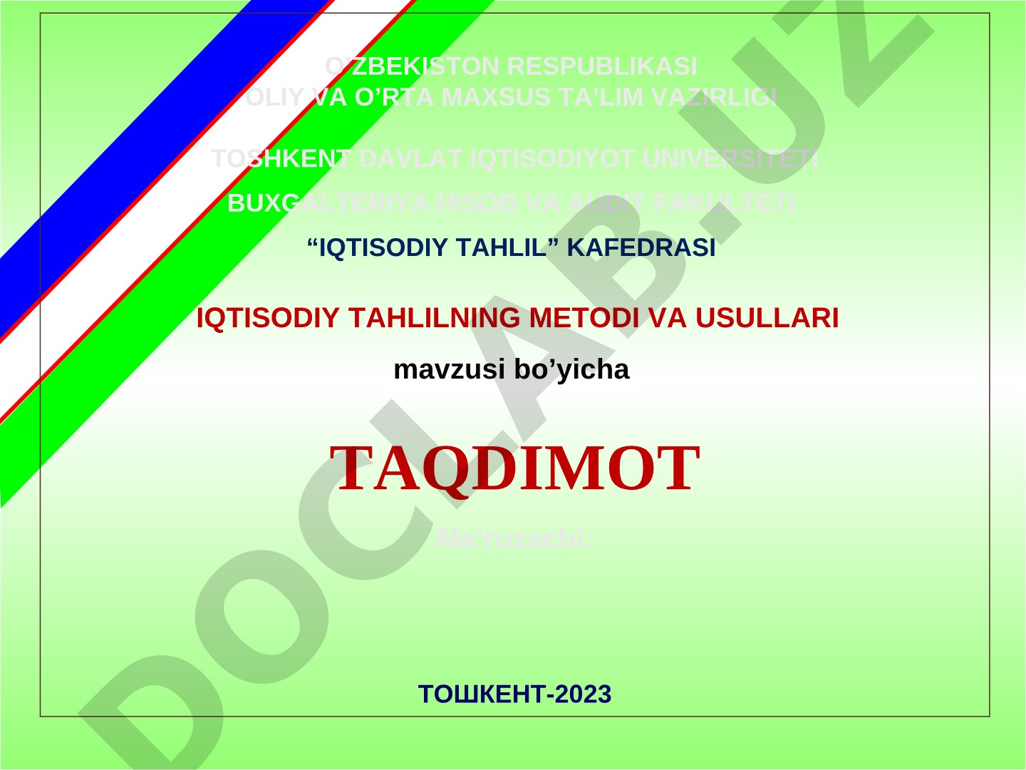 Iqtisodiy tahlilning metodi va usullari