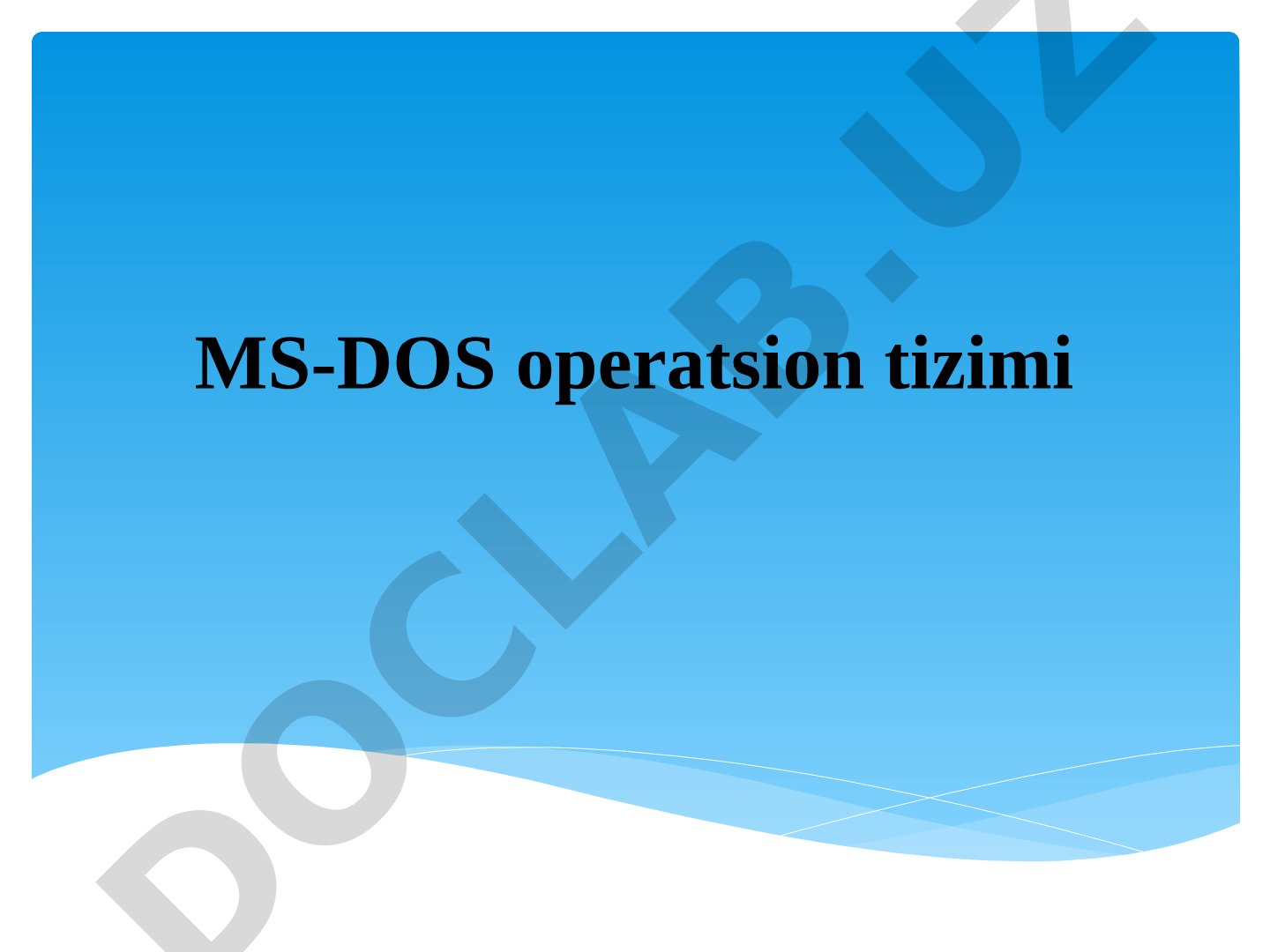 MS-DOS operatsion tizimi
