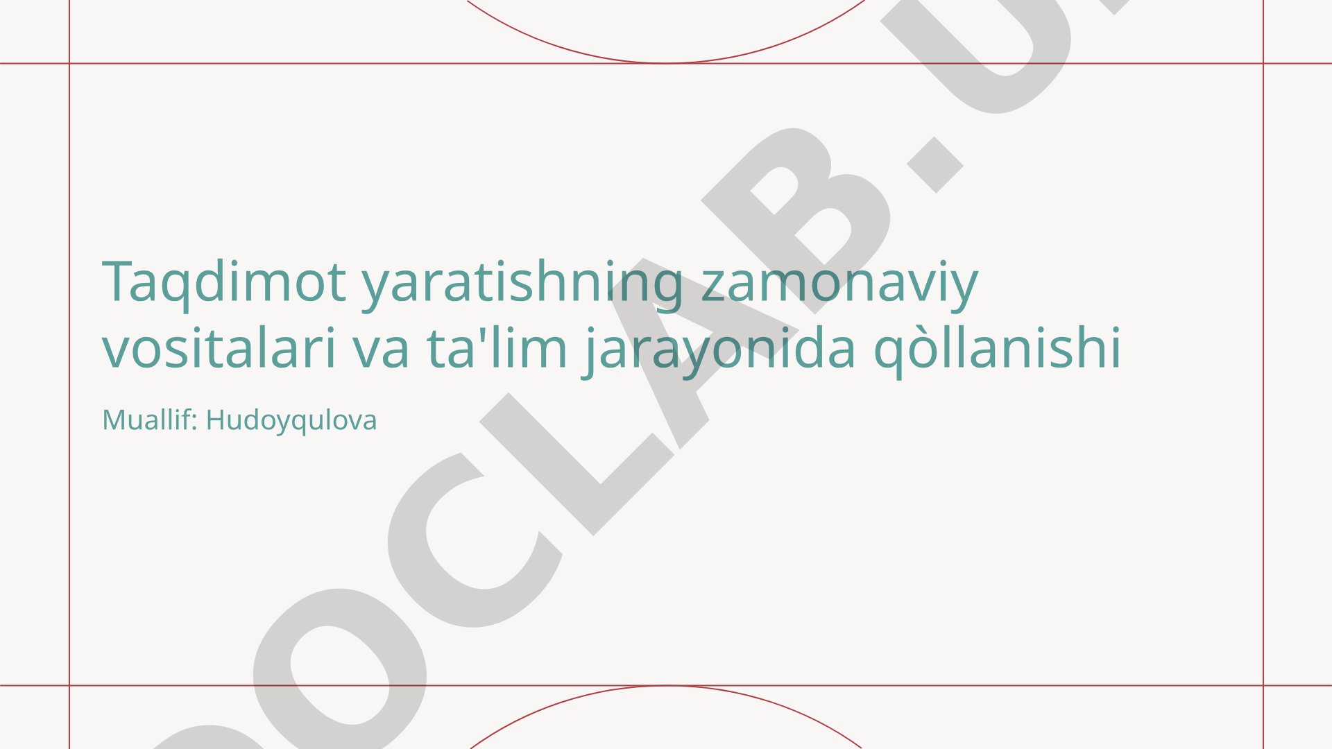 Taqdimot vositalarining ta'lim jarayonidagi roli va ahamiyati