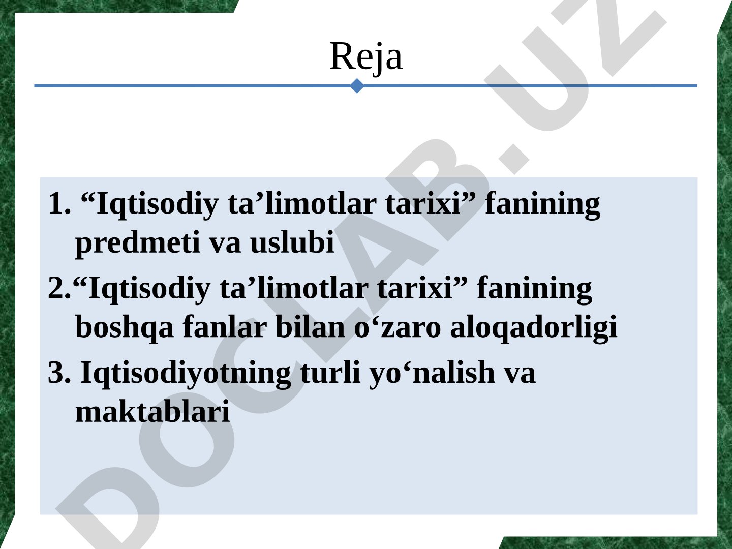 Iqtisodiy ta’limotlar tarixi fani: predmeti, uslublari va manbalari