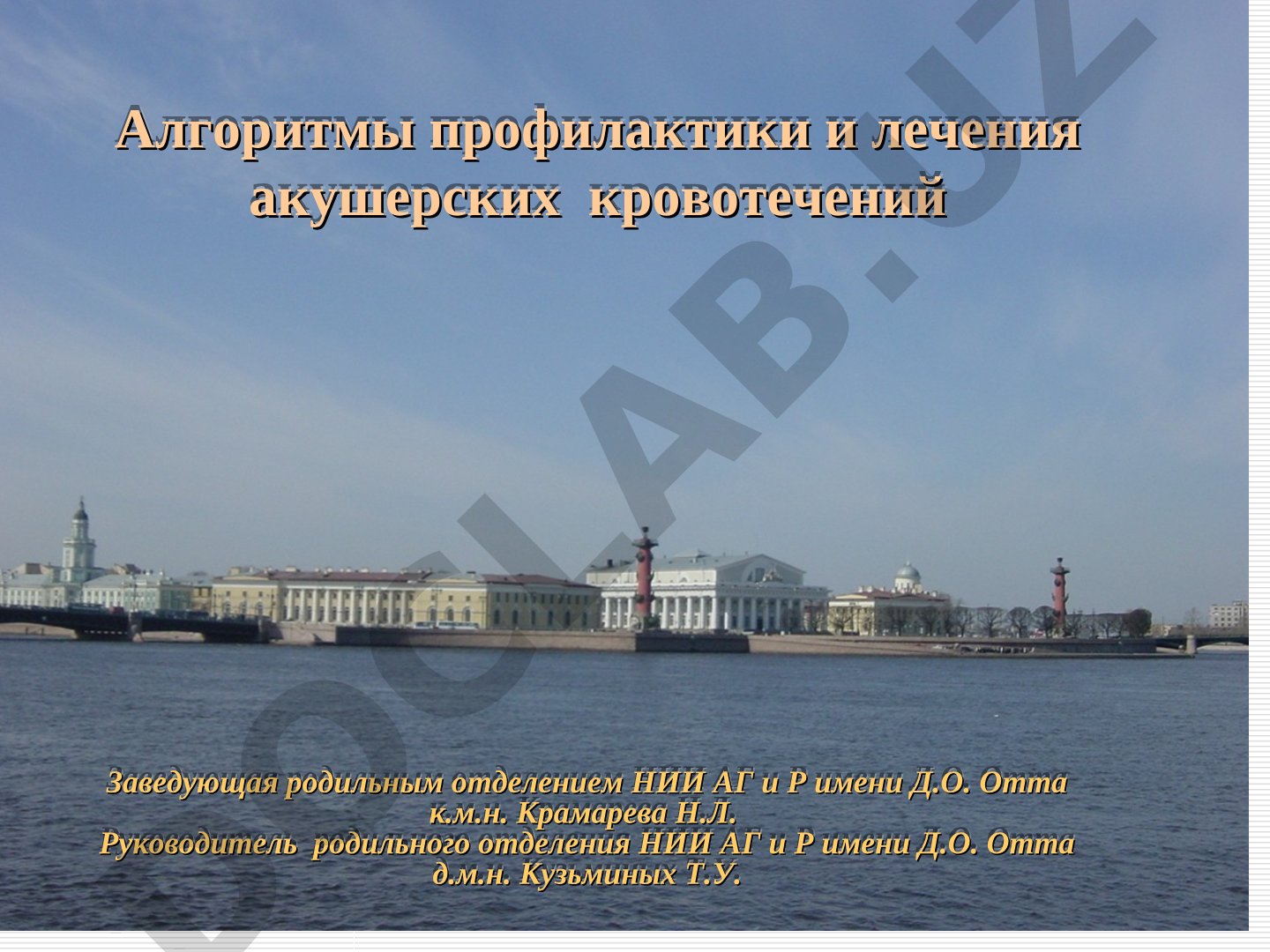 Алгоритмы профилактики и лечения акушерских кровотечений