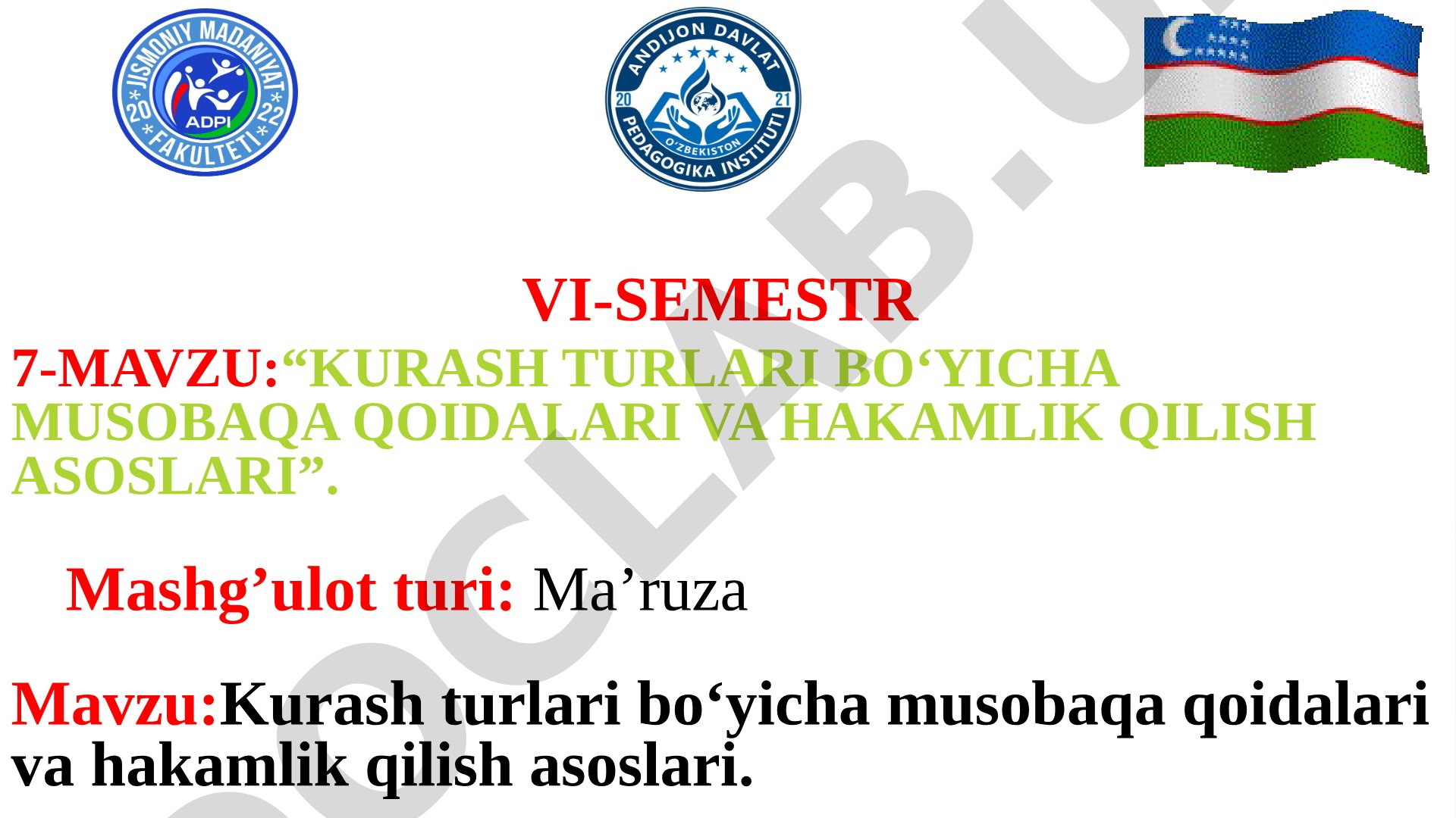 Kurash turlari bo‘yicha musobaqa qoidalari va hakamlik qilish asoslari