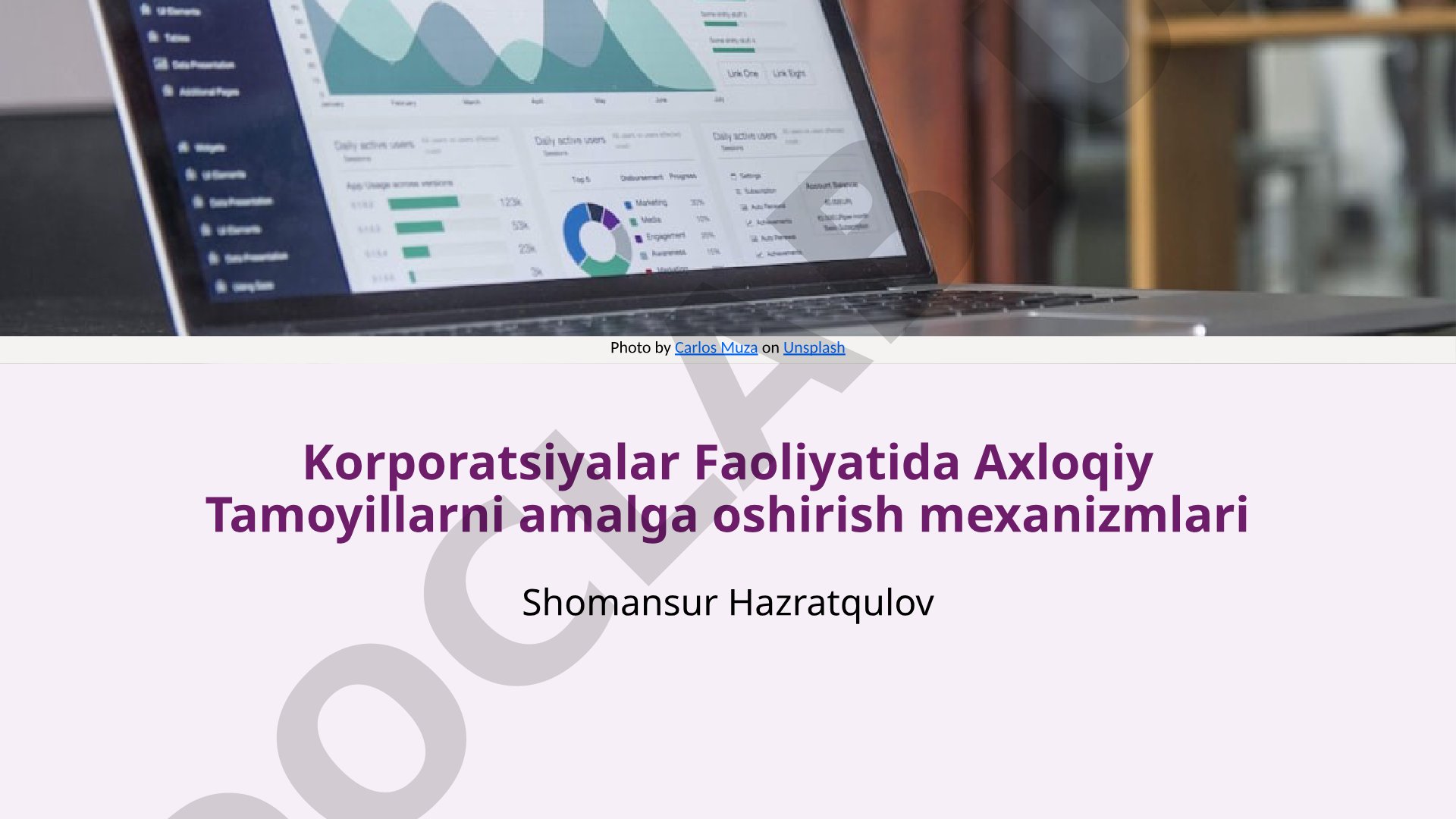 Korporatsiyalar Faoliyatida Axloqiy Tamoyillarni amalga oshirish mexanizmlari