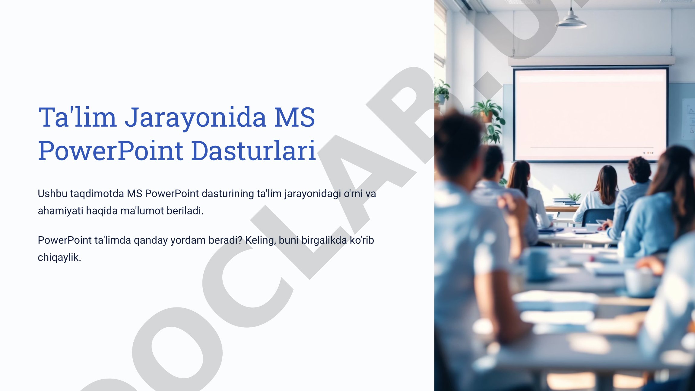 Ta'lim Jarayonida MS PowerPoint Dasturlari