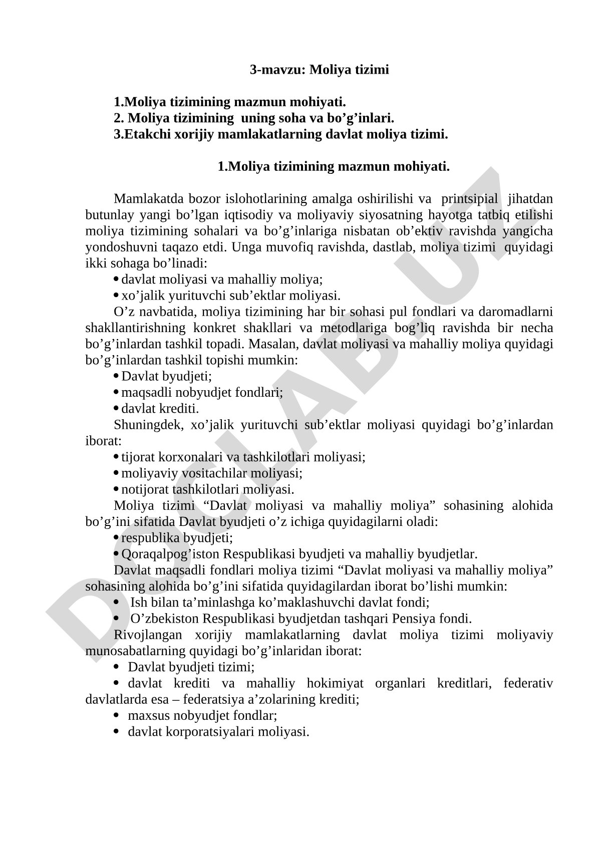 Moliya tizimi
