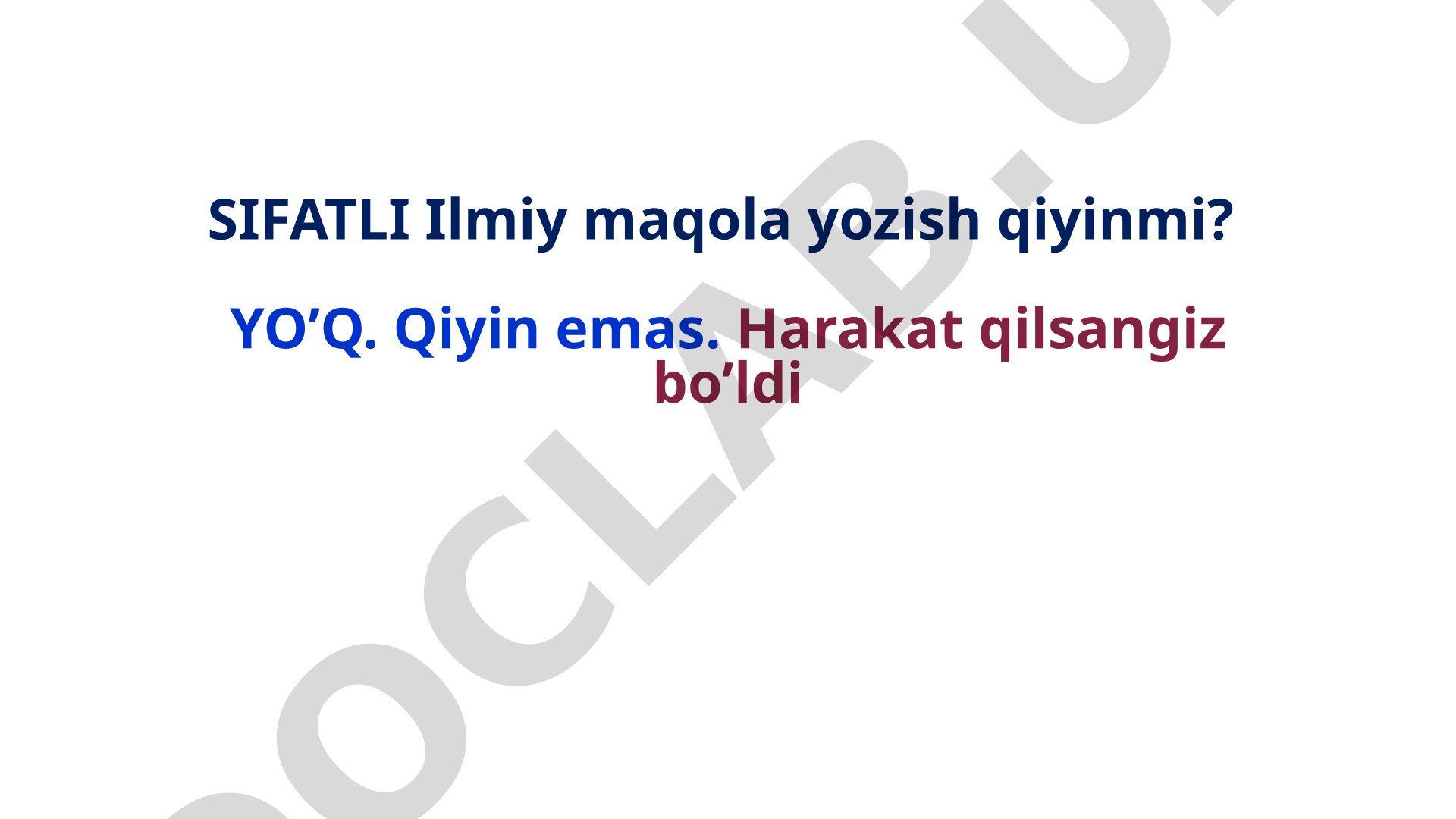 Sifatli ilmiy maqola yozish
