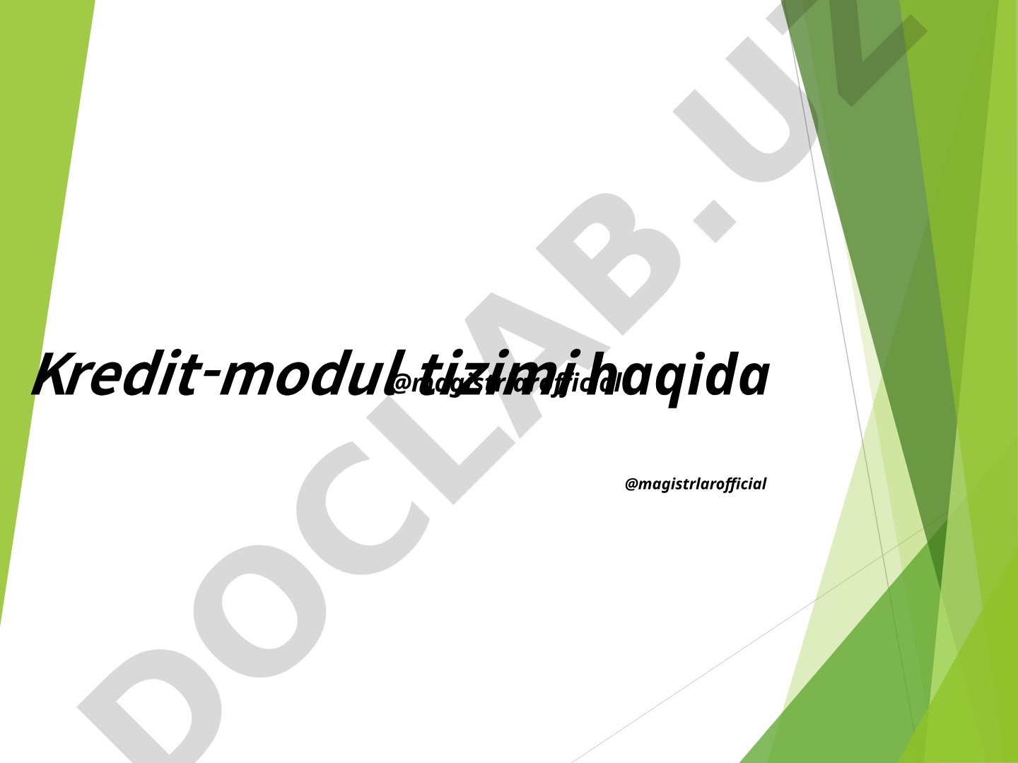 Kredit-modul tizimi haqida