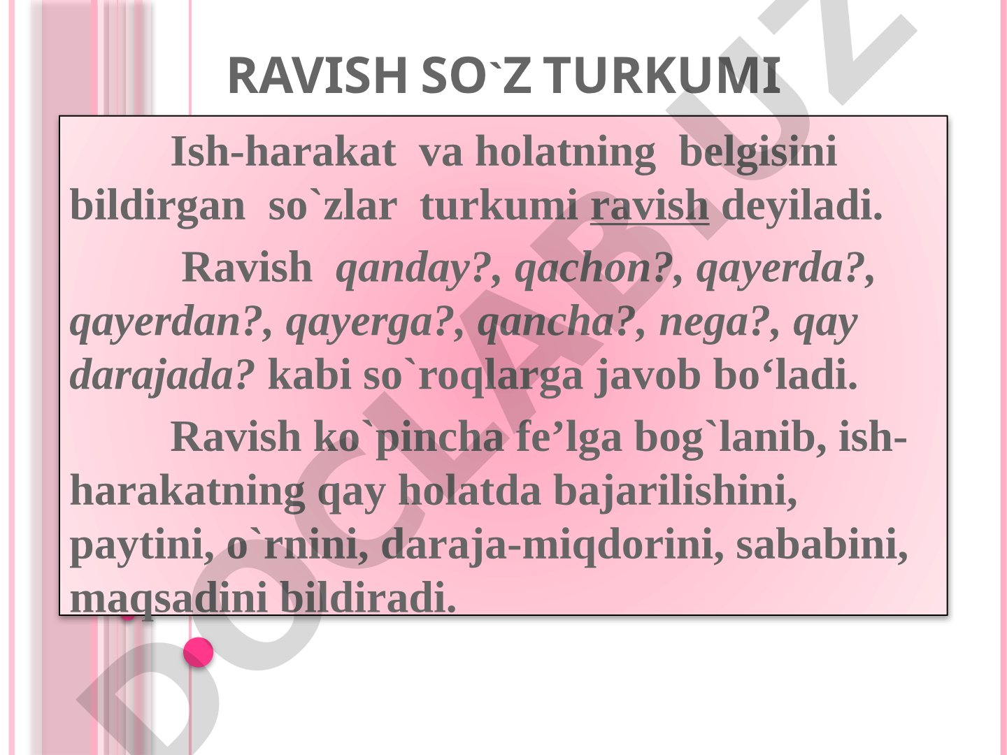 Ravish so'z turkumi