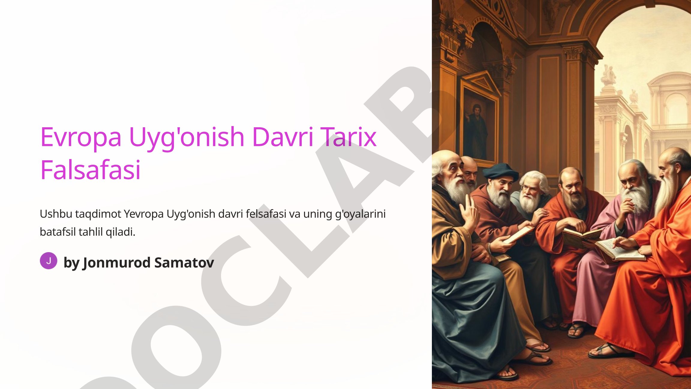 Evropa Uyg'onish Davri Tarix Falsafasi