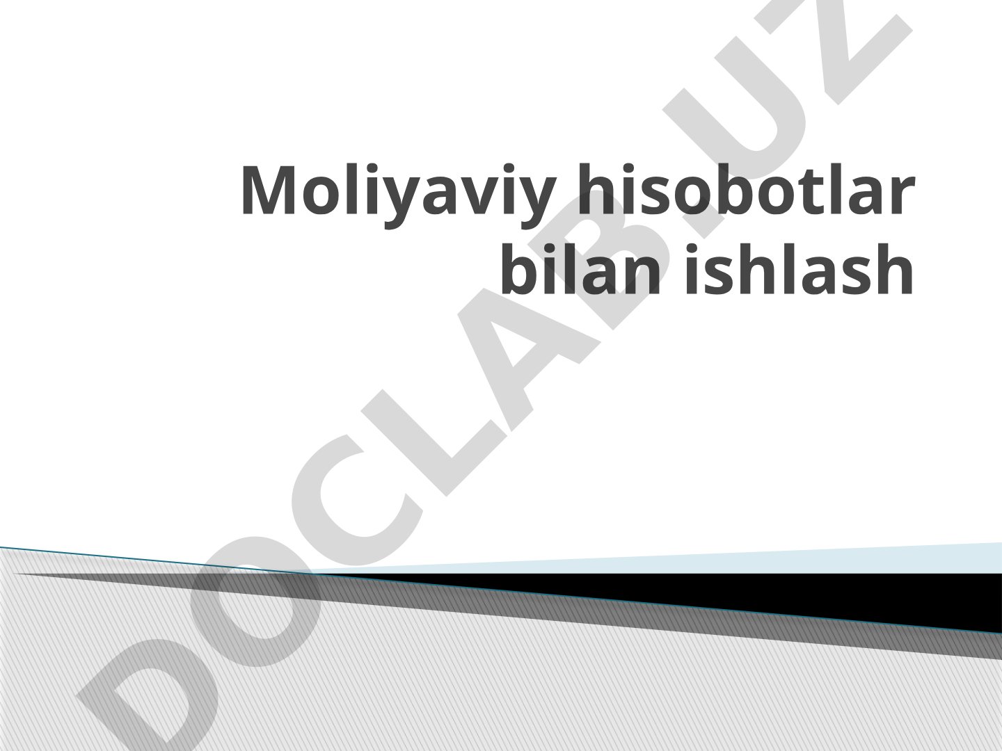 Moliyaviy hisobotlar bilan ishlash 1.Moliyaviy hisobotlarda koeffitsentlardan foydalanish