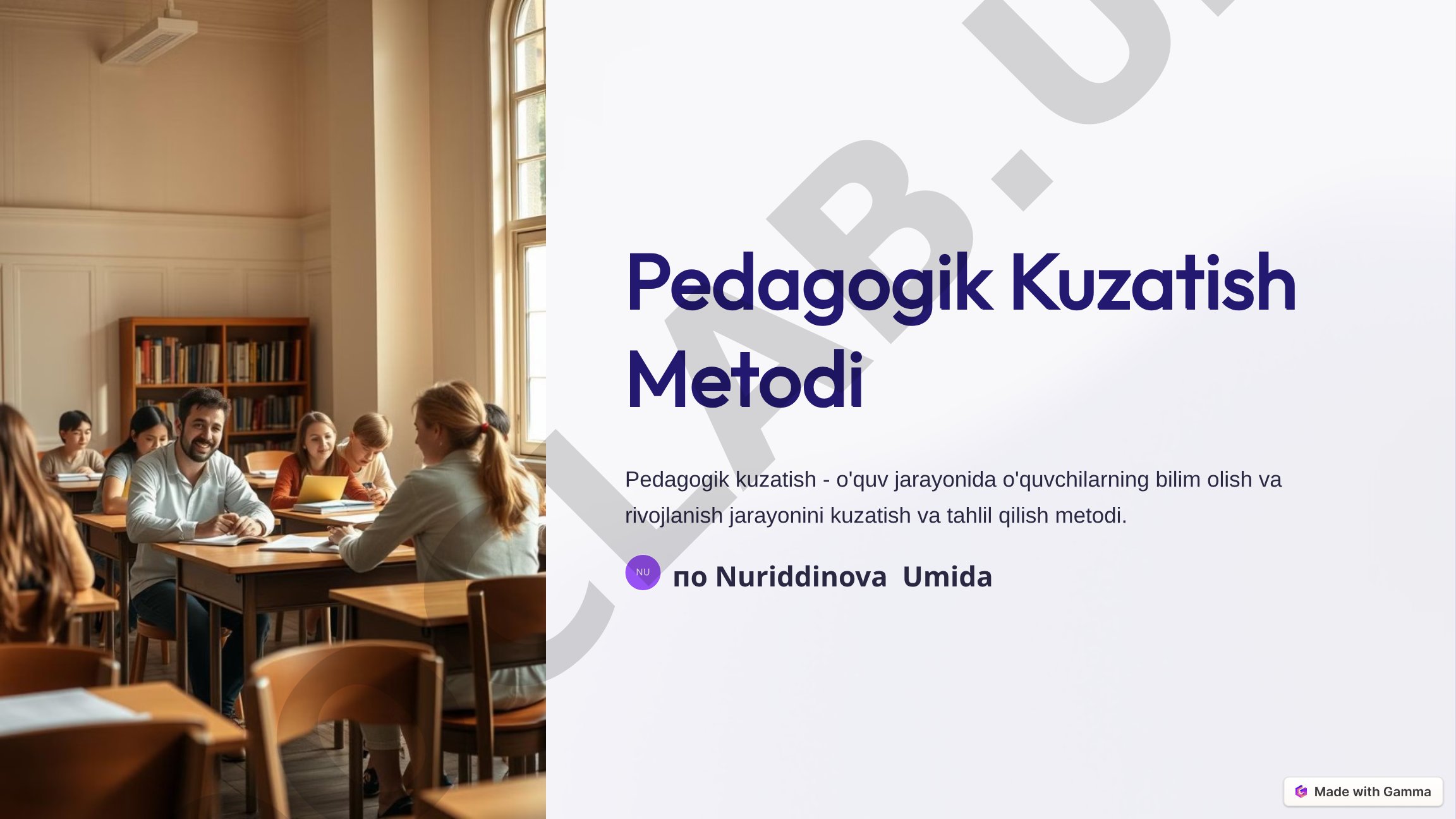 Pedagogik Kuzatish Metodi