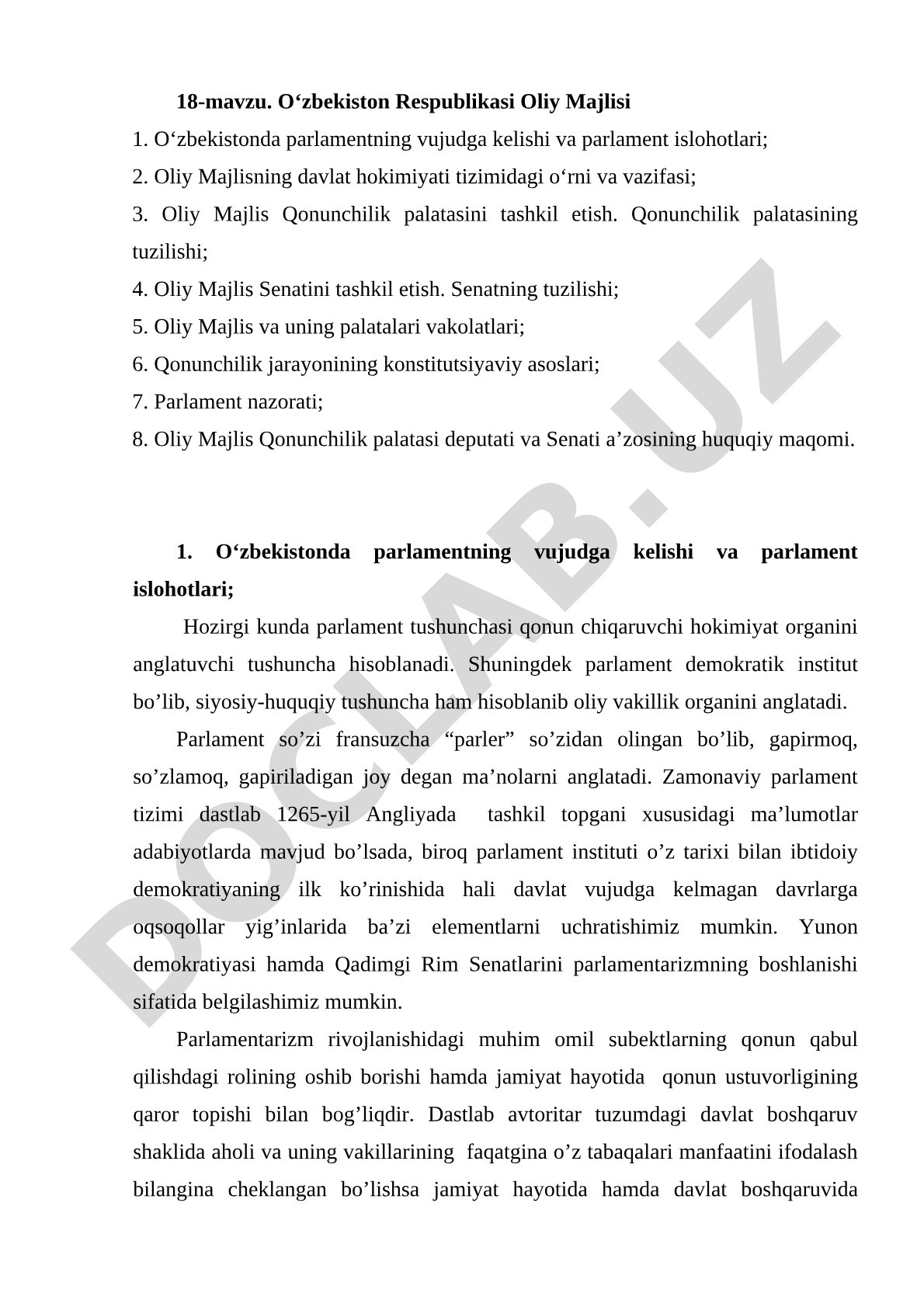 O‘zbekiston Respublikasi Oliy Majlisi