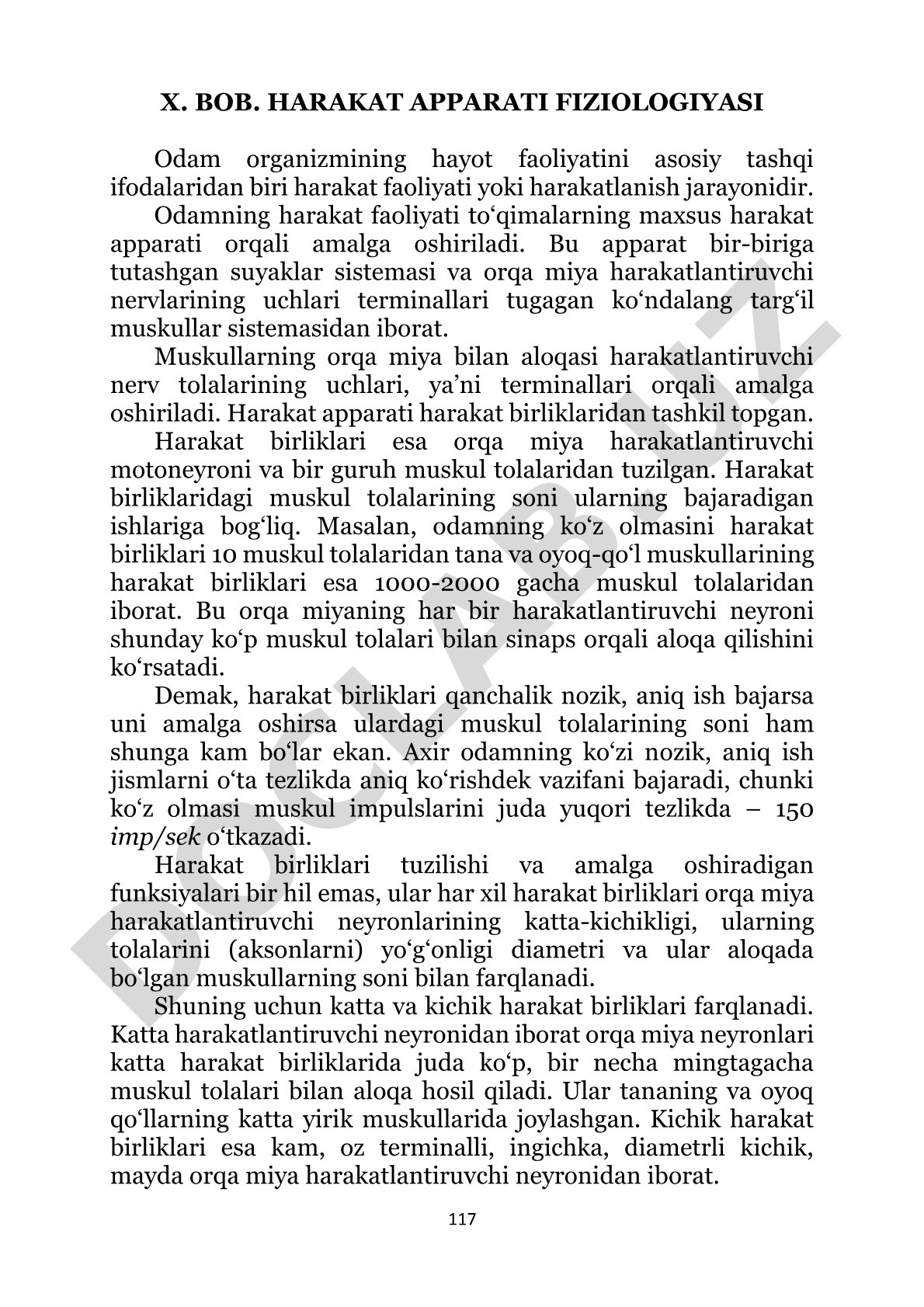 Harakat apparati tuzilishi, harakat birliklari va ularning ishlashi haqida