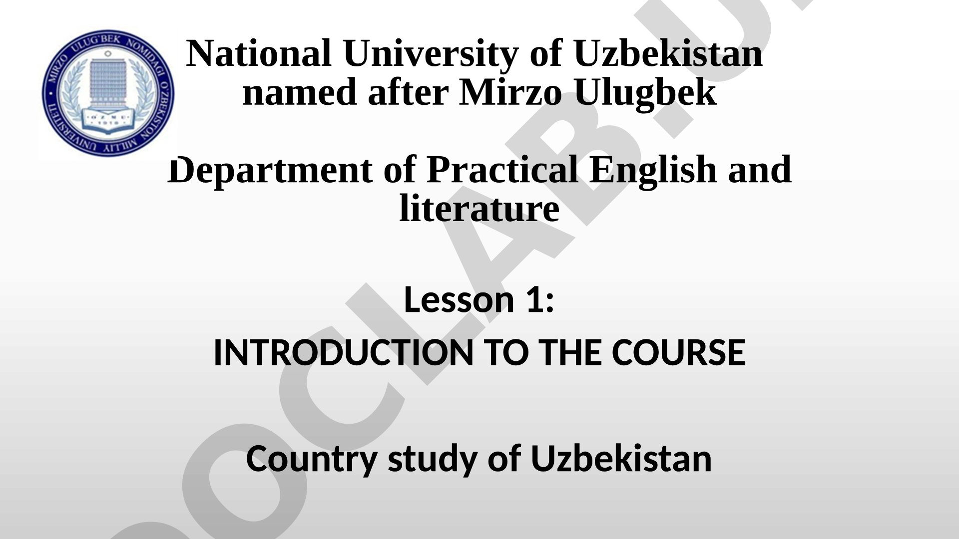 Country study of Uzbekistan