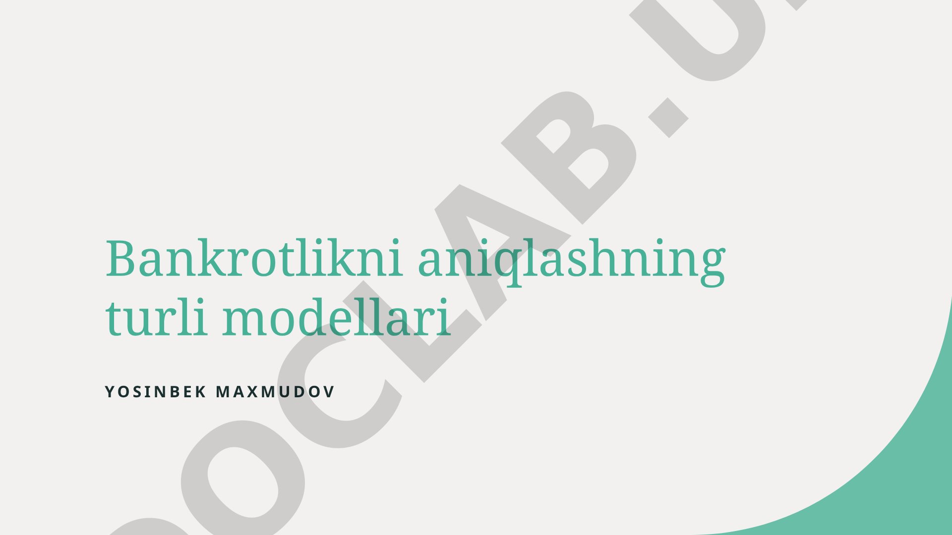Bankrotlikni aniqlashning turli modellari