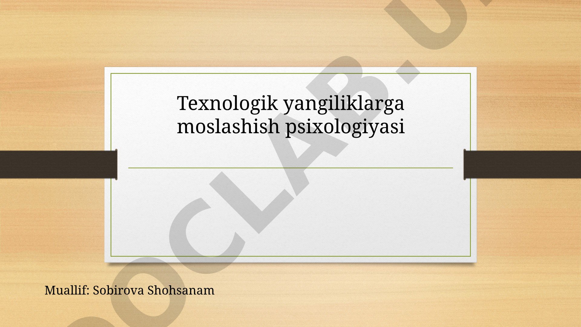 Texnologik yangiliklarga moslashish psixologiyasi