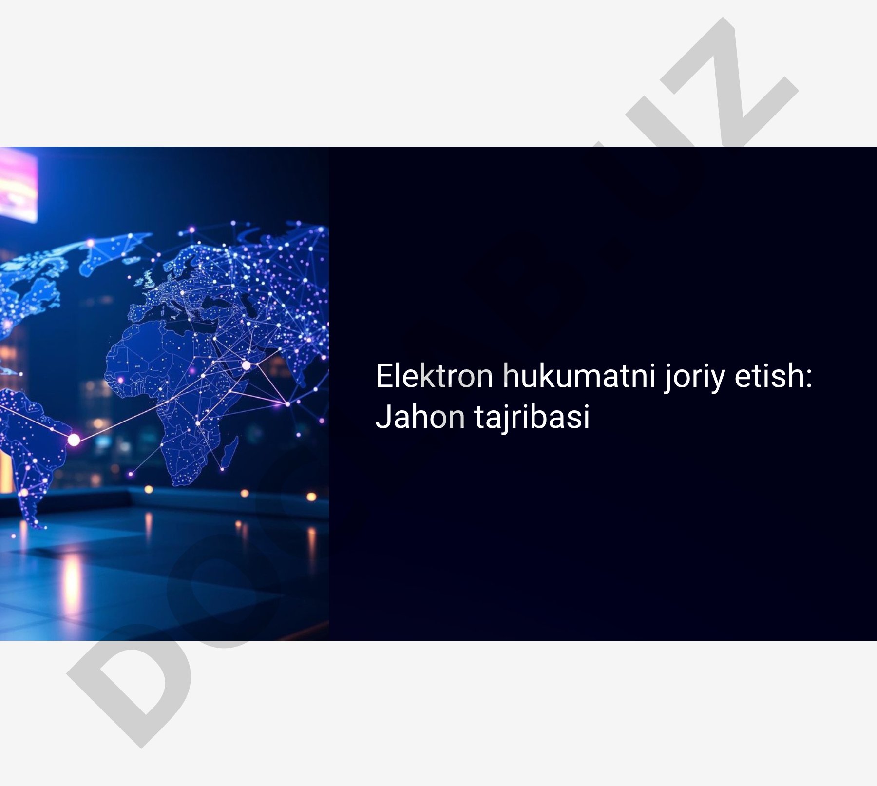Elektron hukumatni joriy etish: Jahon tajribasi