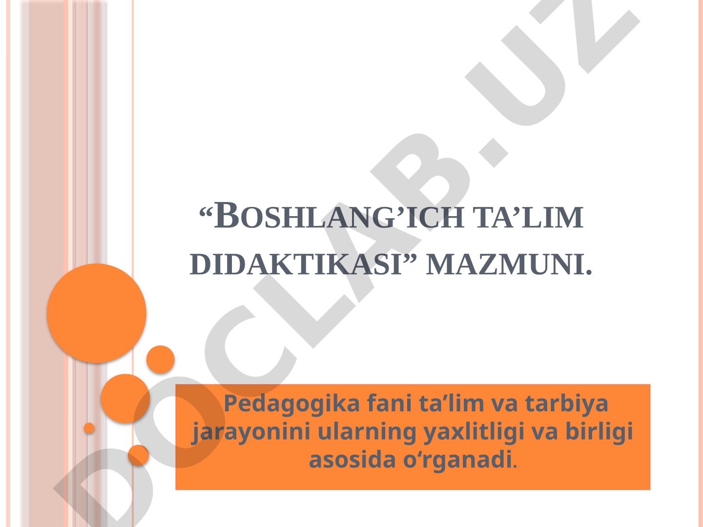 Boshlang'ich ta'lim didaktikasi