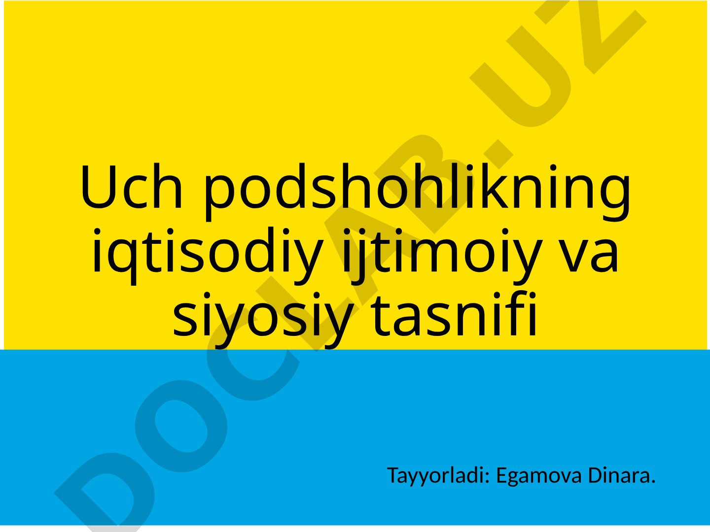 Uch podshohlikning iqtisodiy ijtimoiy va siyosiy tasnifi