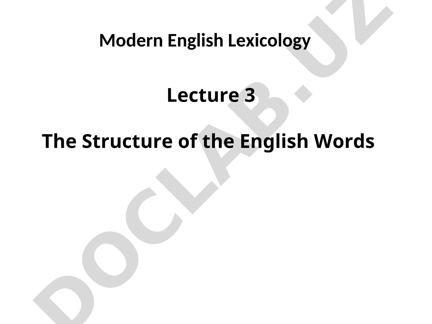 The Structure of the English Words