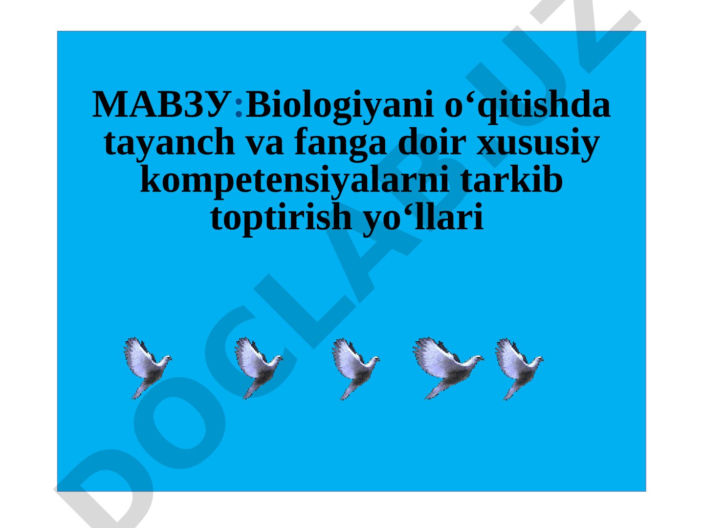 Biologiyani o‘qitishda tayanch va fanga doir xususiy kompetensiyalarni tarkib toptirish yo‘llari