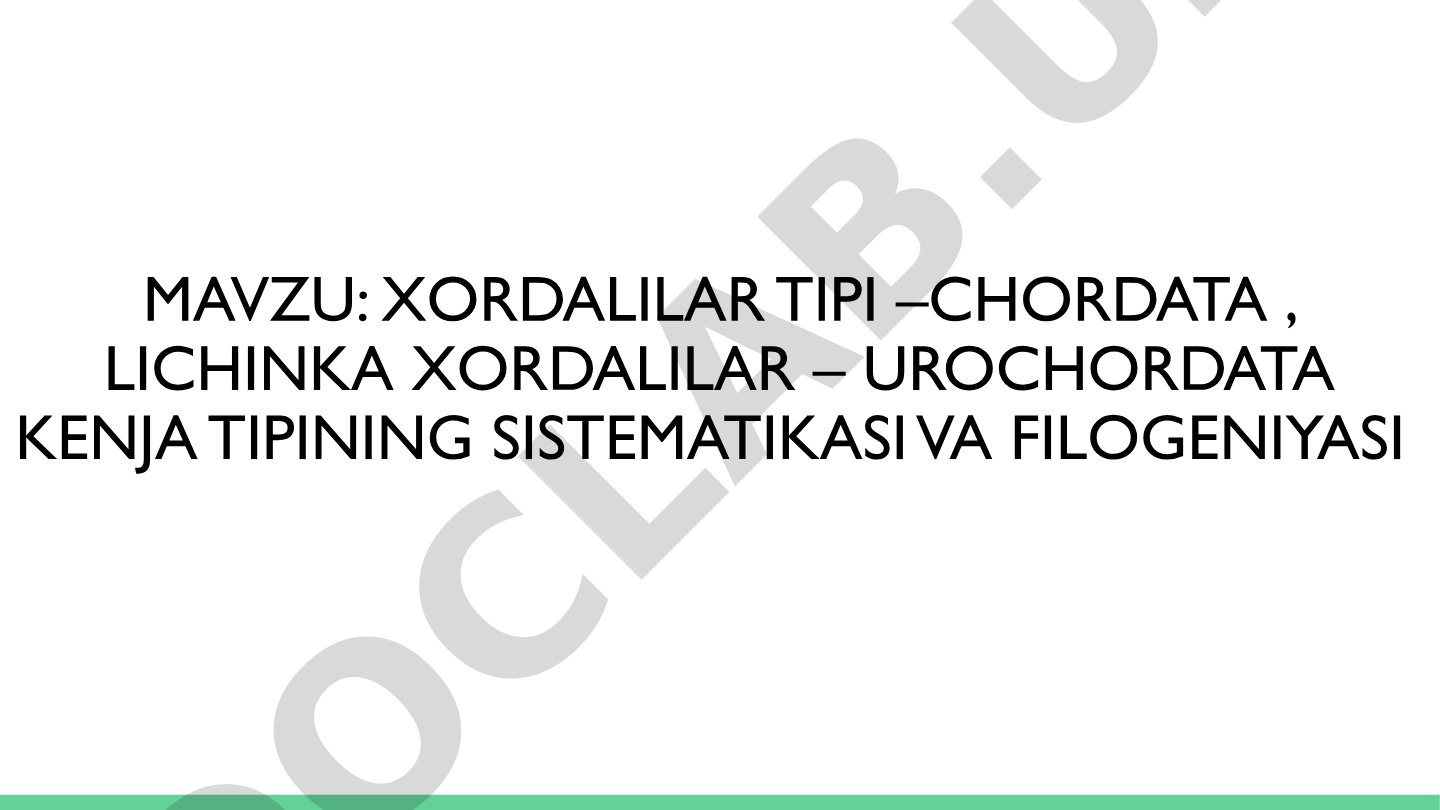 Xordalilar tipi –Chordata, lichinka xordalilar – Urochordata kenja tipining sistematiKasi va filogeniyasi