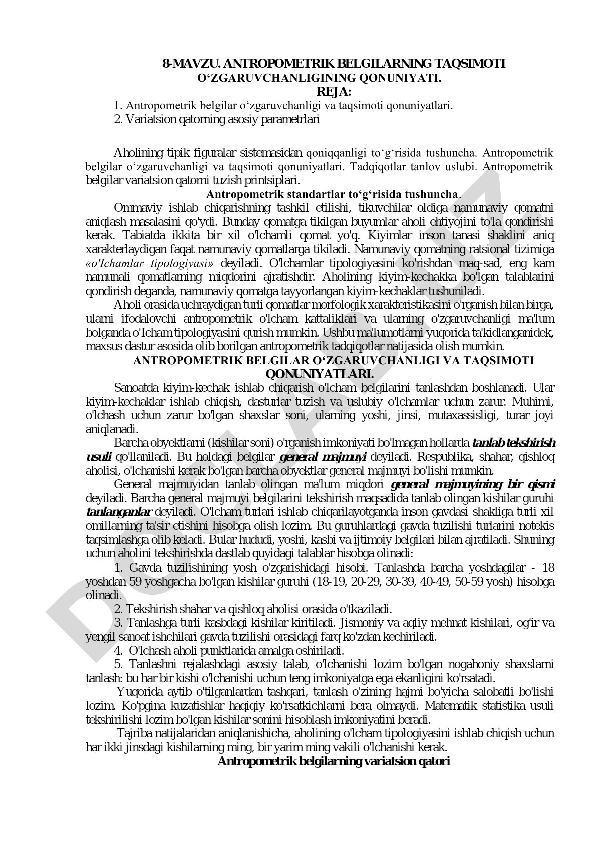 Antropometrik belgilar taqsimoti oʻzgaruvchanligining qonuniyati