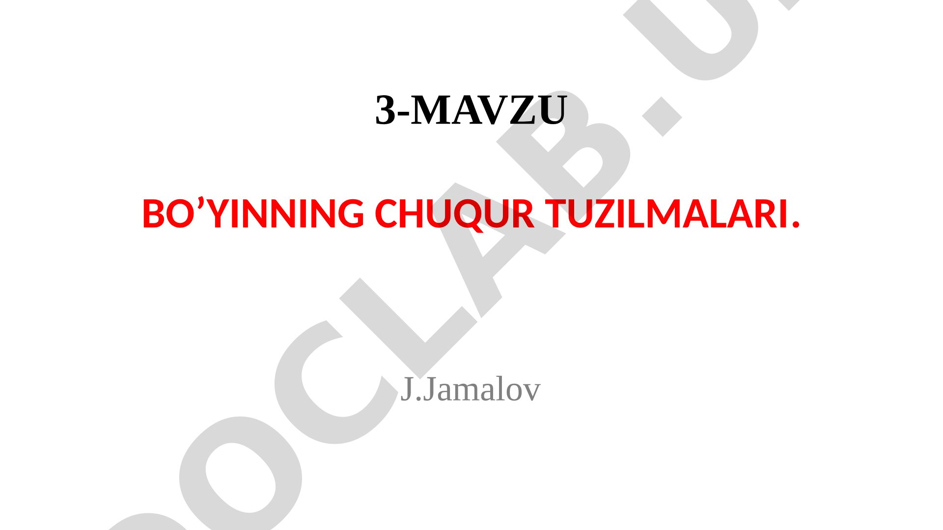 Bo'yinning chuqur tuzilmalari