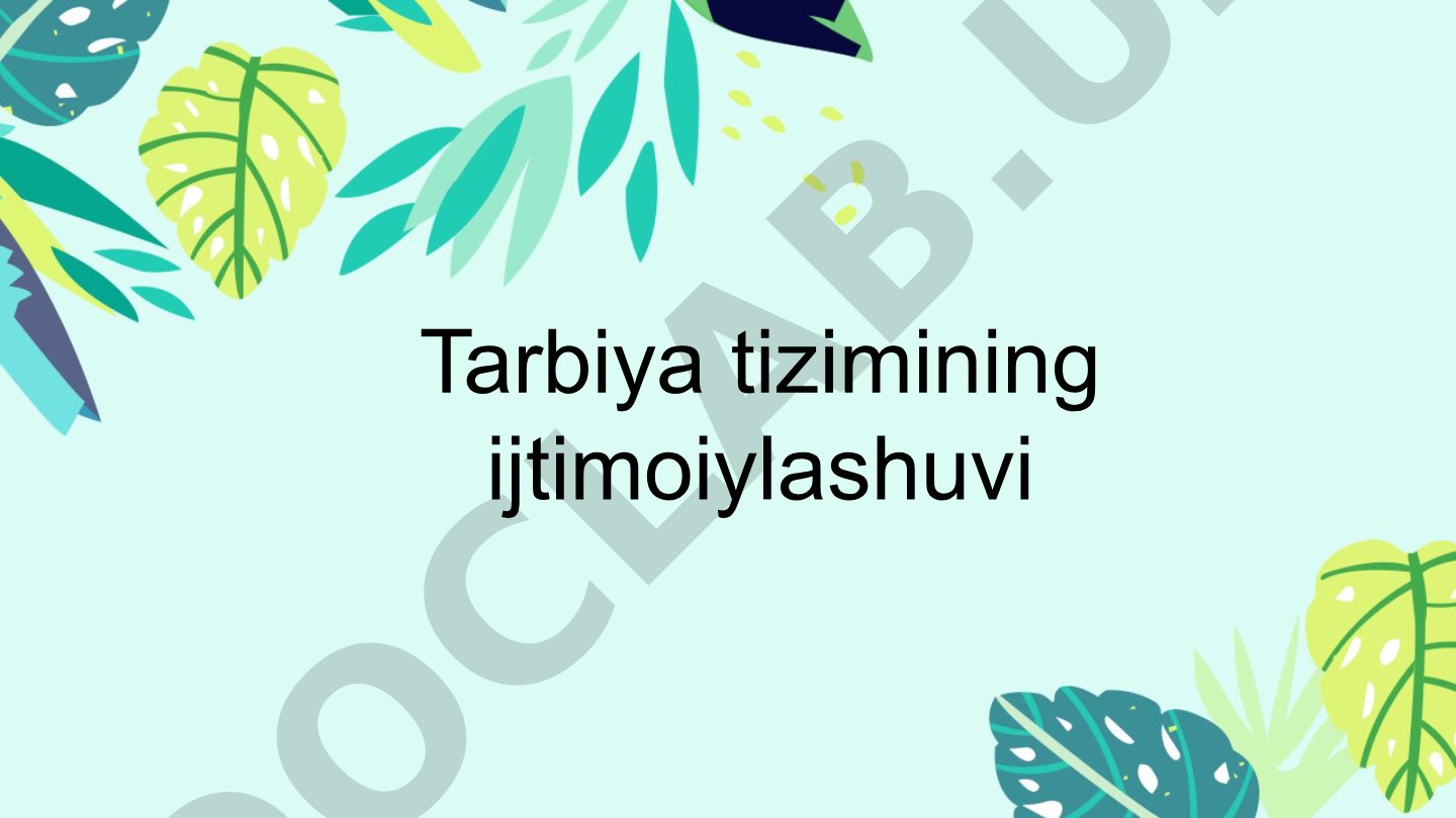 Tarbiya tizimining ijtimoiylashuvi