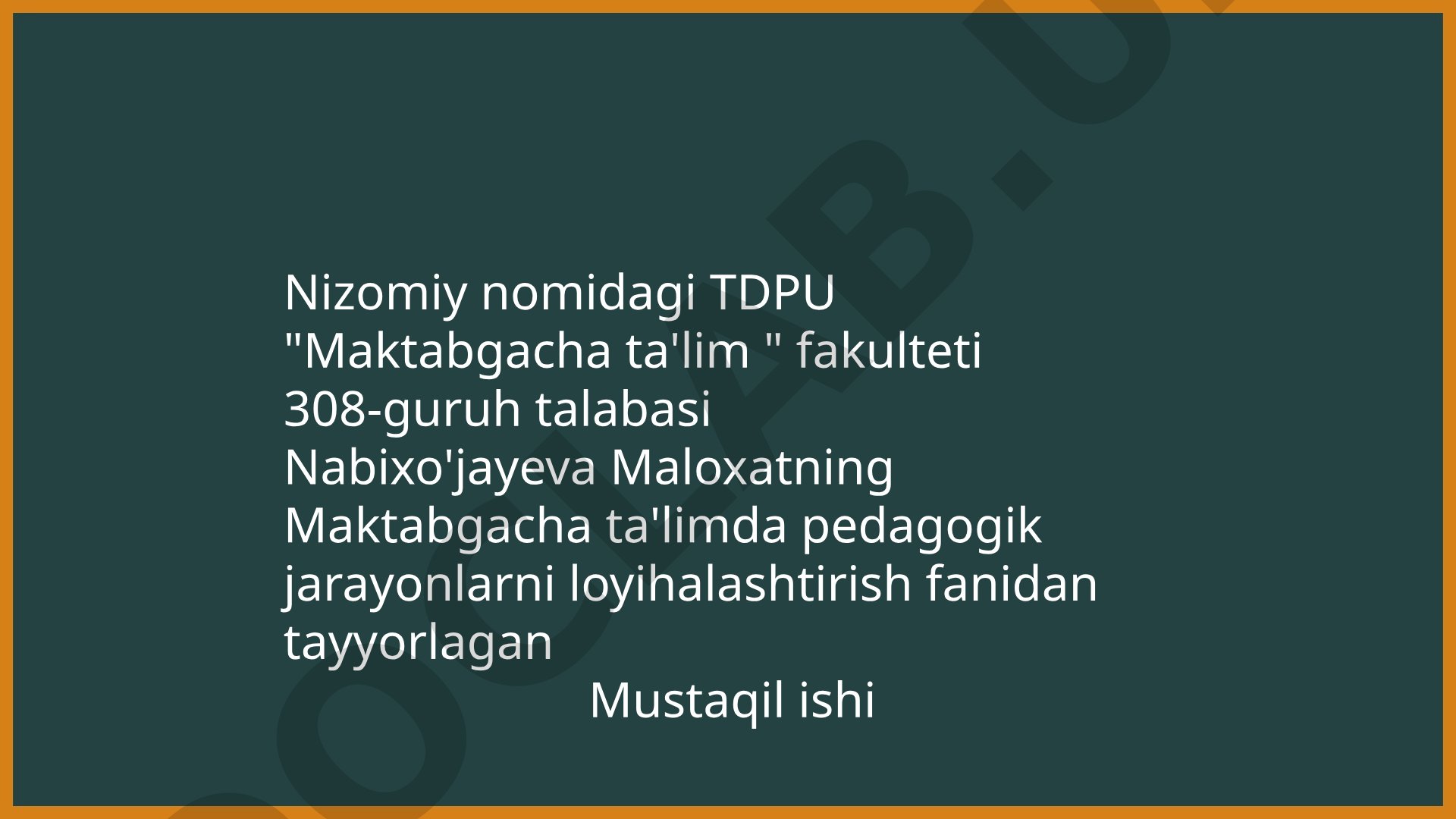 Maktabgacha ta'lim tashkilotlarida pedagogik kengashni tashkil etish va loyihalash