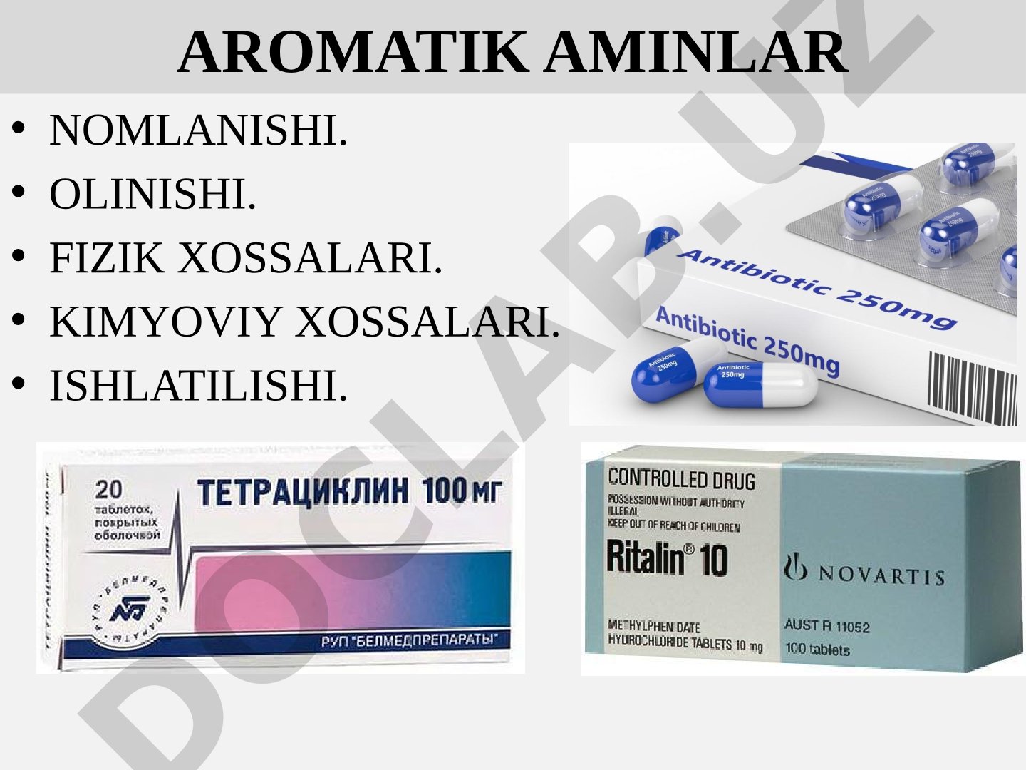 Aromatik aminlar nomlanishi. olinishi. fizik xossalari. kimyoviy xossalari. ishlatilishi.