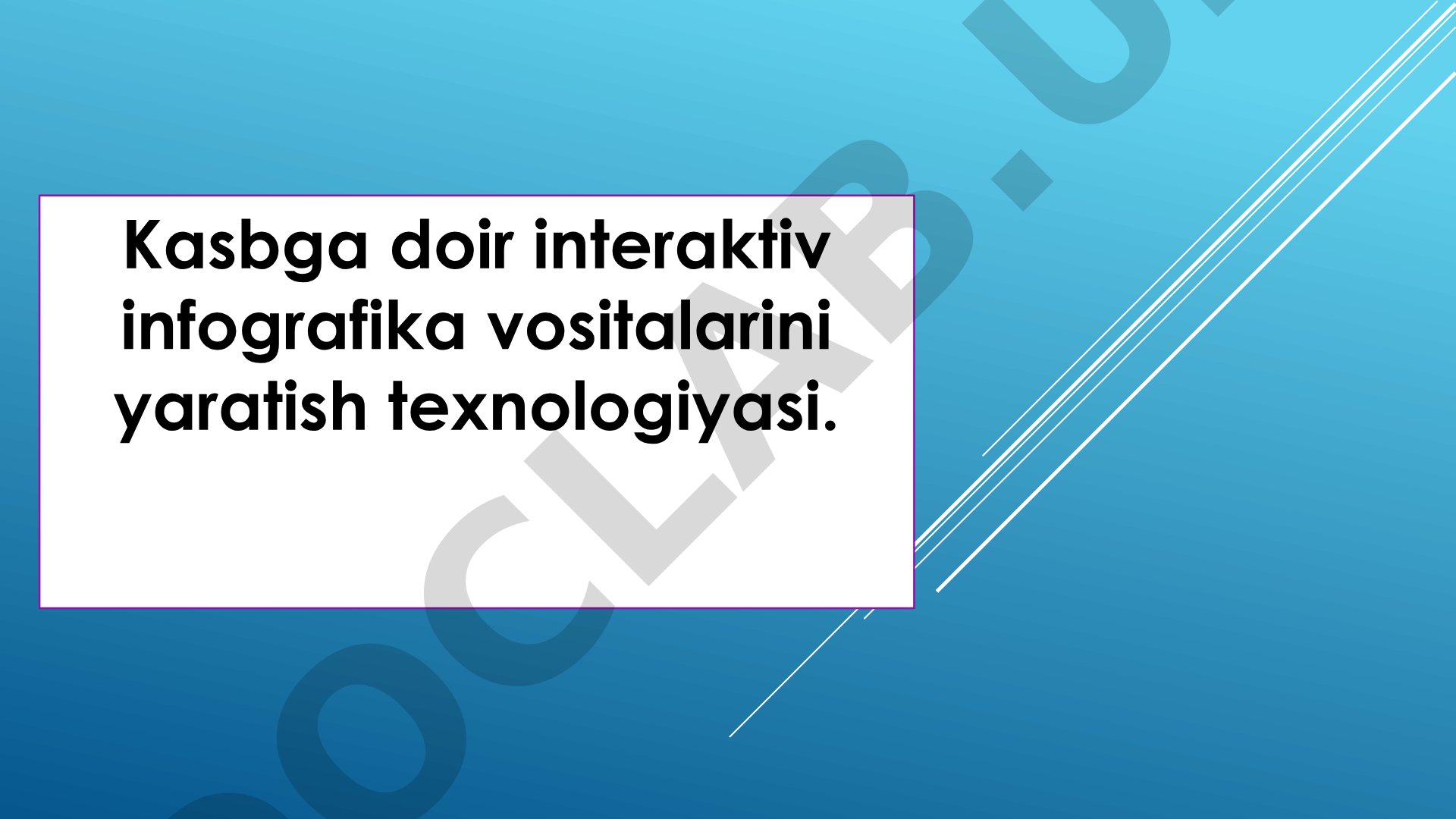 Kasbga doir interaktiv infografika vositalarini yaratish texnologiyasi