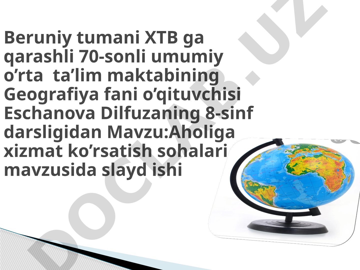 Aholiga xizmat ko'rsatish sohalari geografiyasi