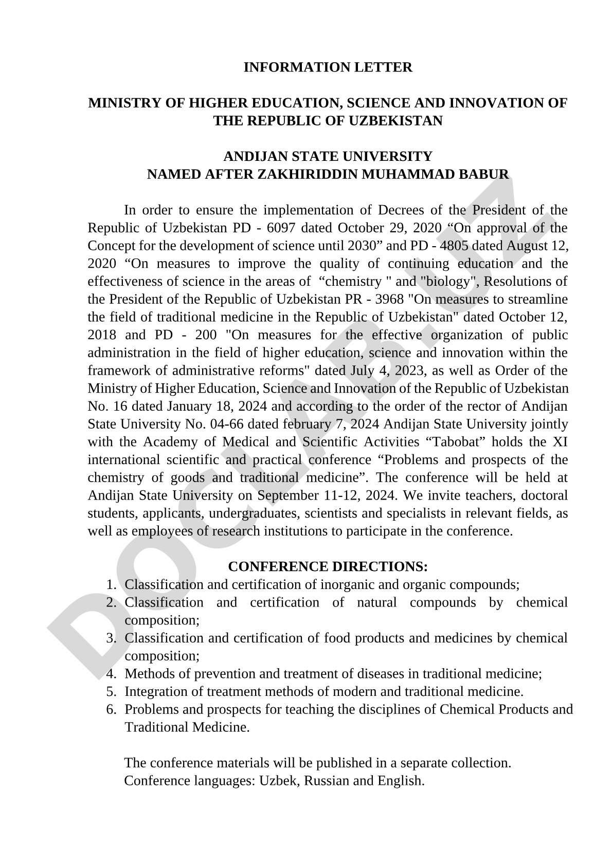 Implementation of presidential decrees on science and education