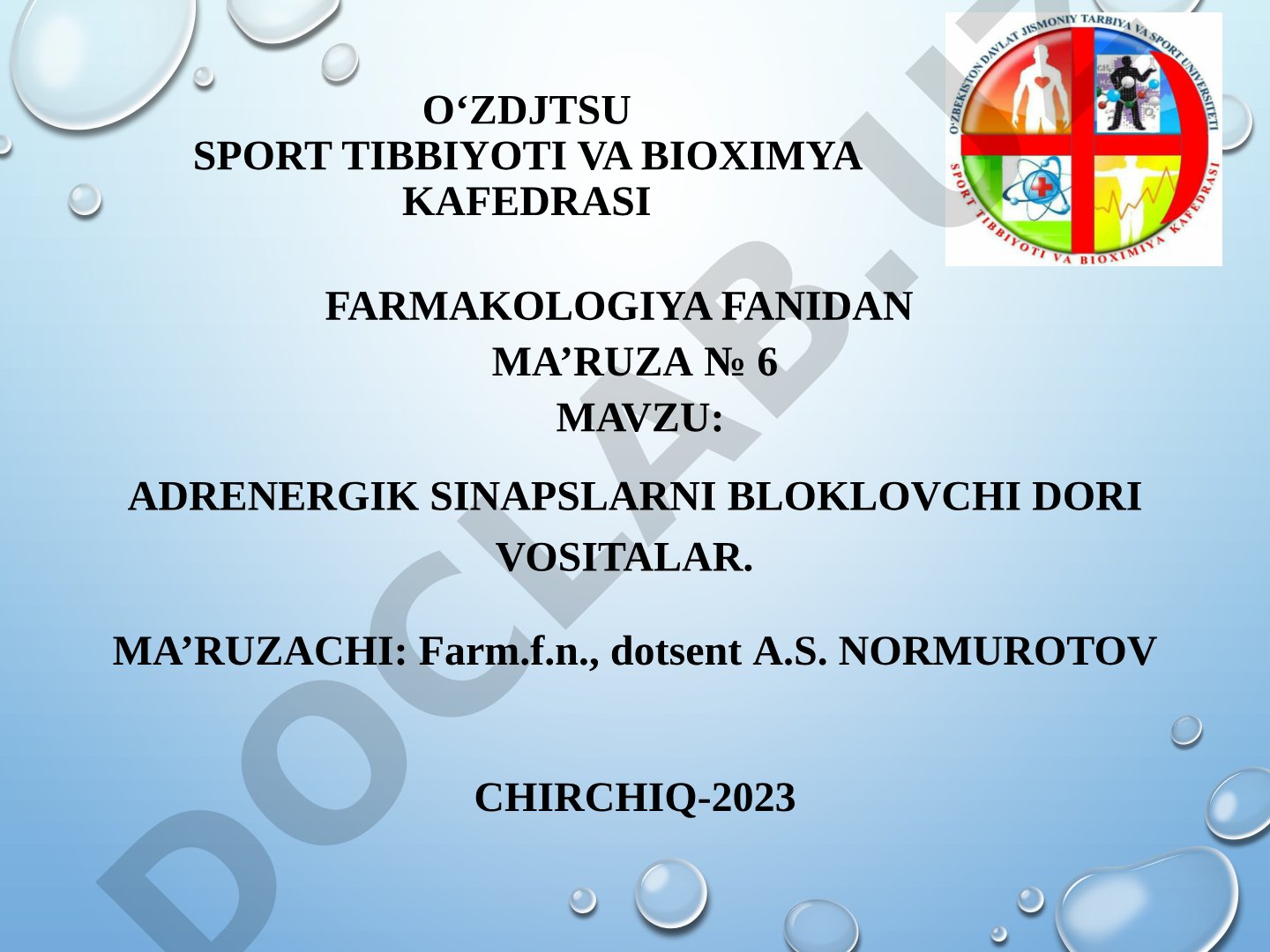 Adrenergik sinapslarni bloklovchi dori vositalari