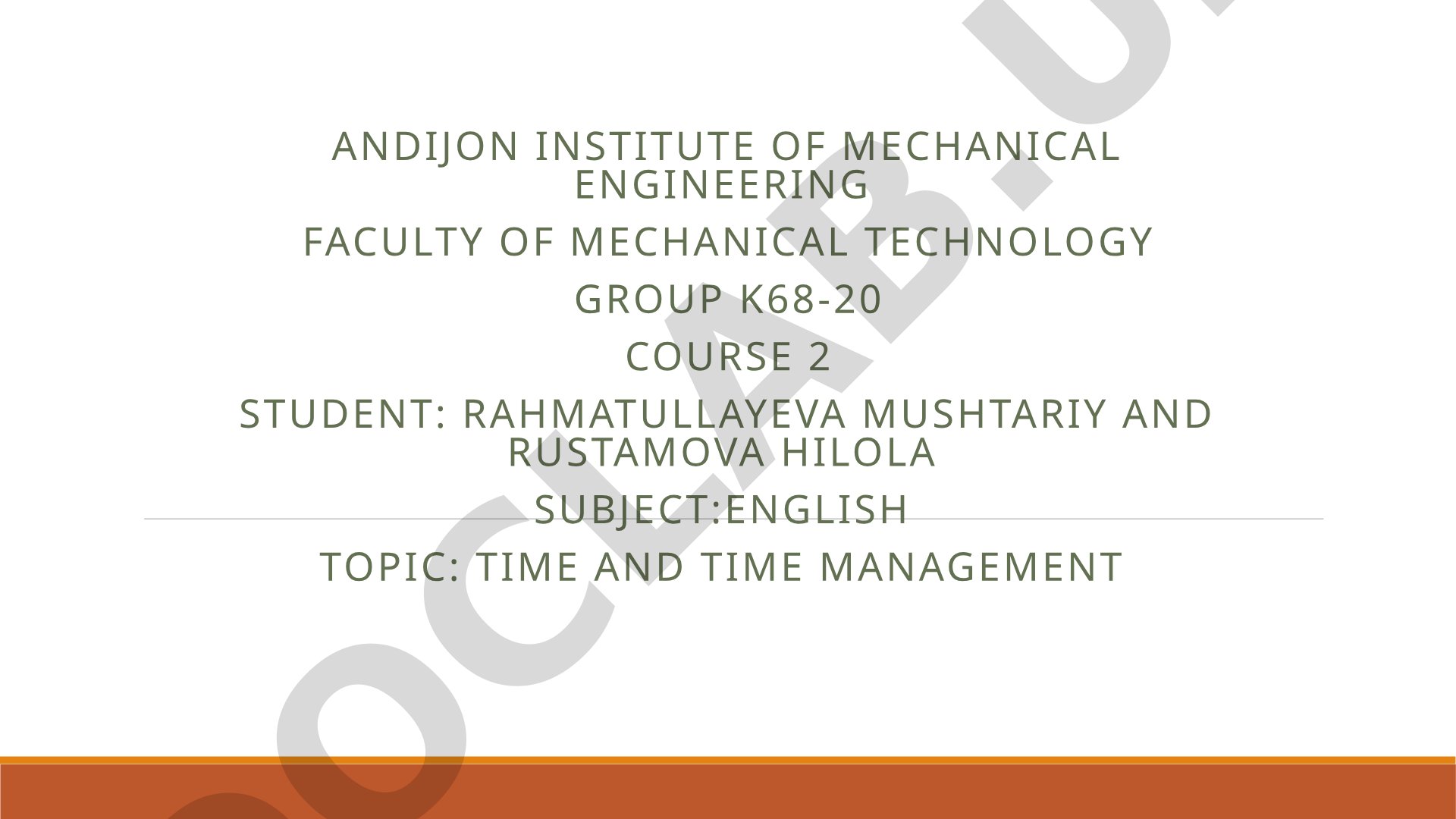 Time and time management