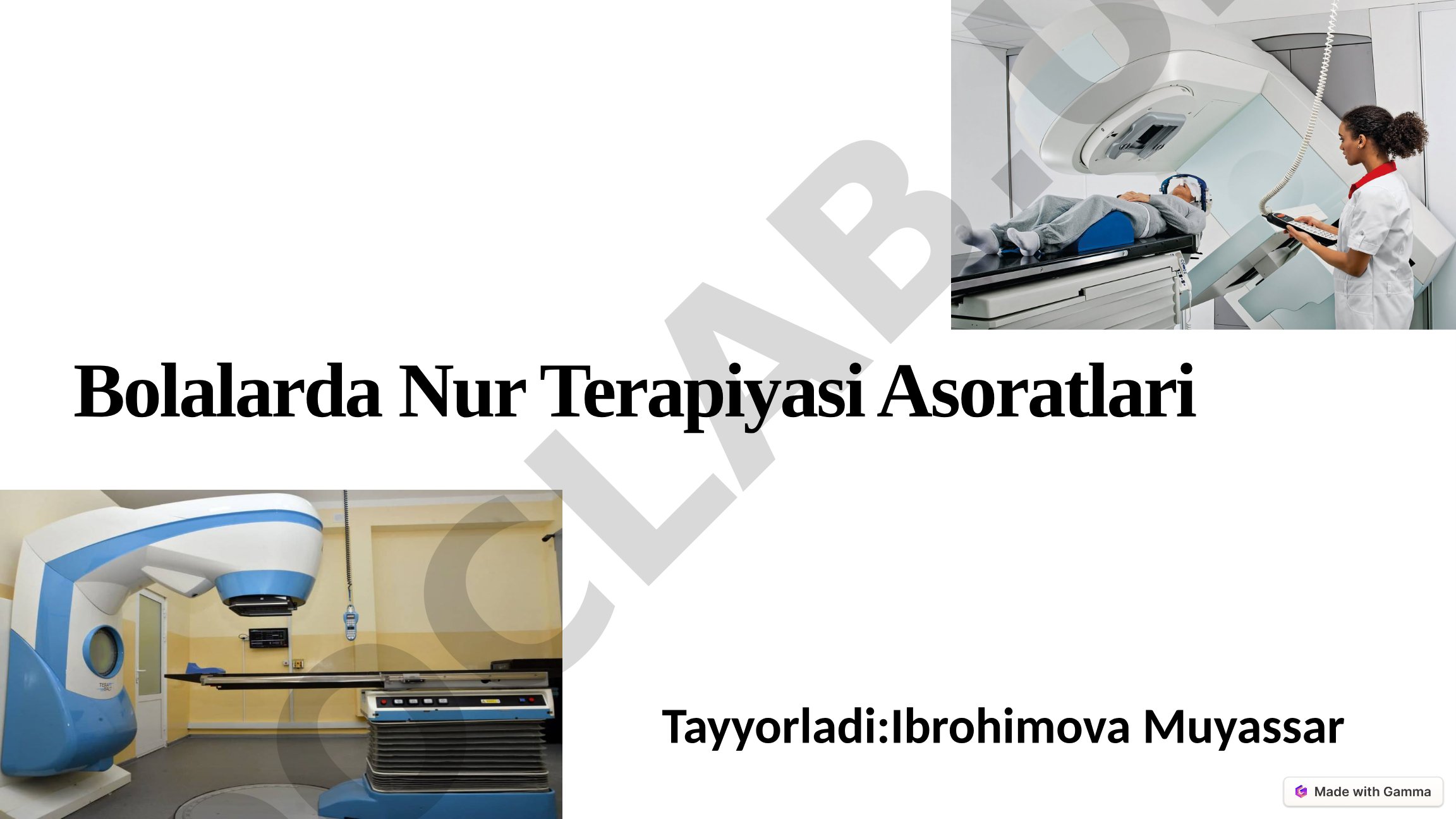 Bolalarda Nur Terapiyasi Asoratlari