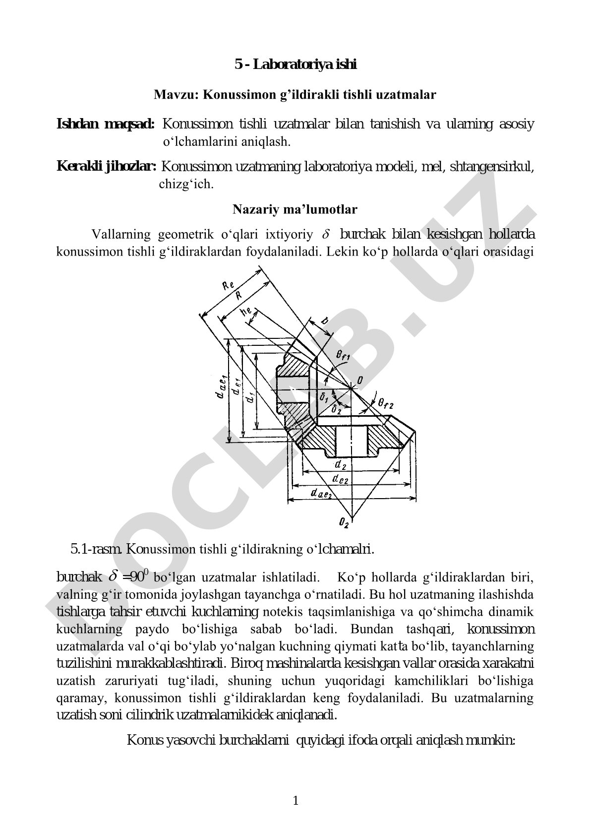 Konussimon g'ildirakli tishli uzatmalar