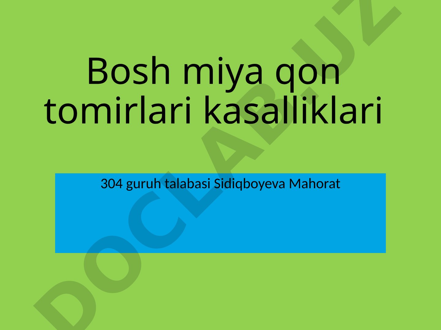 Bosh miya qon tomirlari aterosklerozi