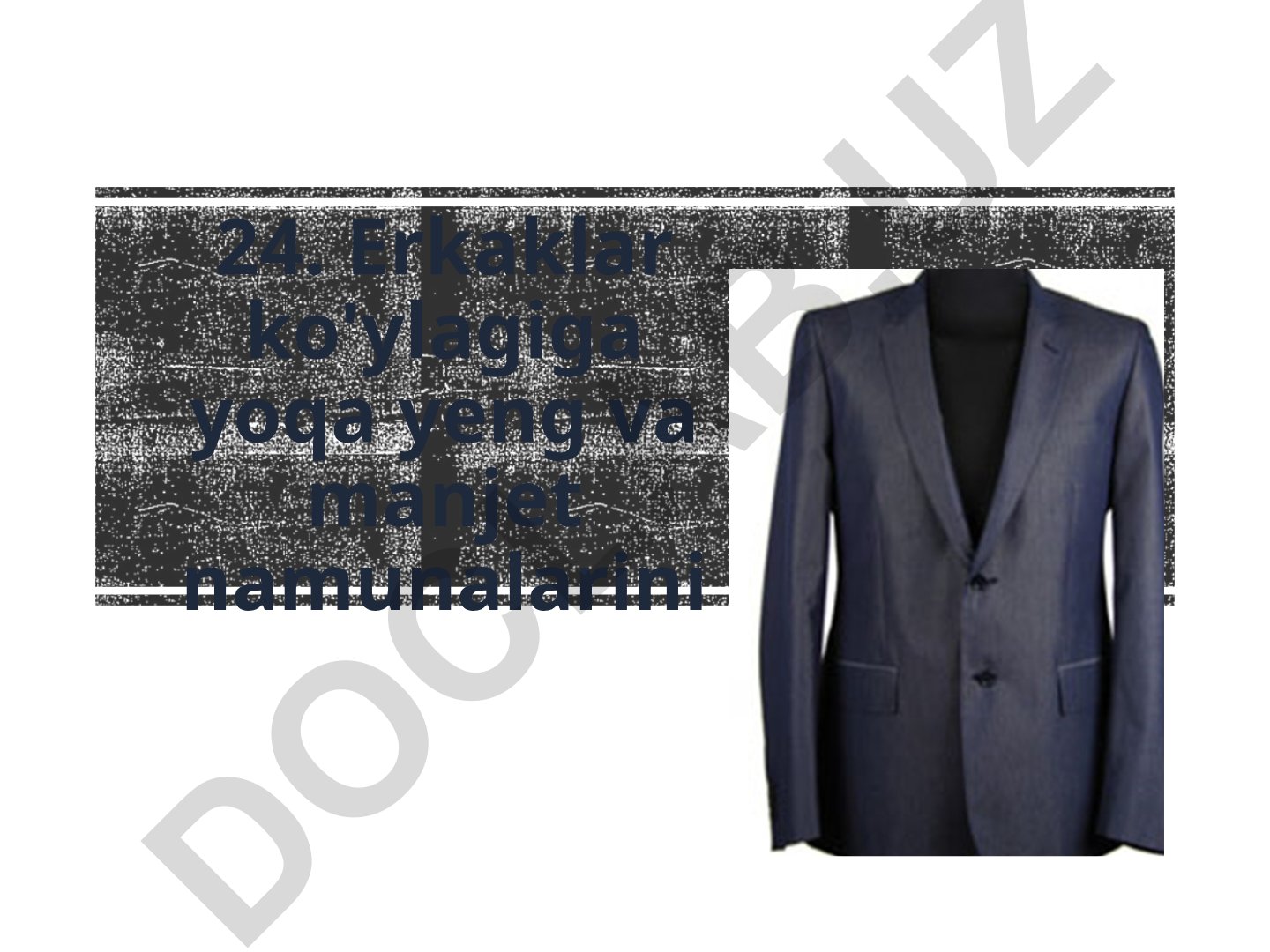 Erkaklar ko'ylagi uchun yoqa, yeng va manjet dizayn chizmalari