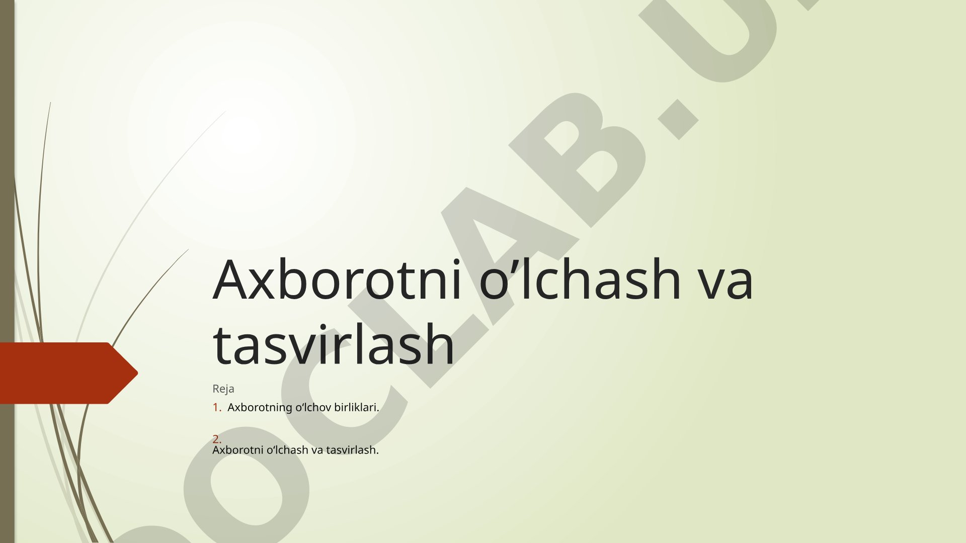 Axborotni o'lchash va tasvirlash