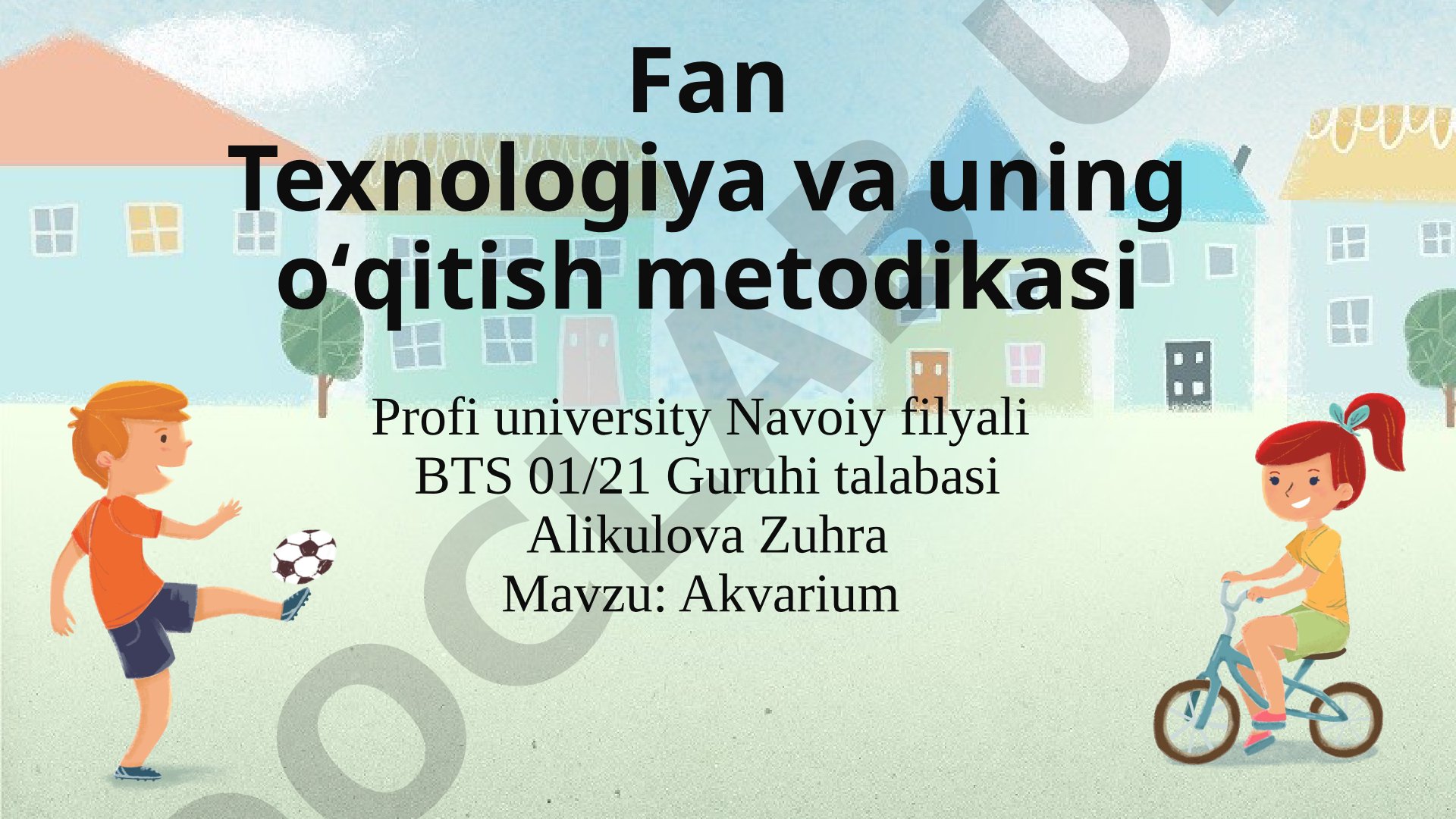 Mehnat ta'limi fanida akvarium mavzusida taqdimot