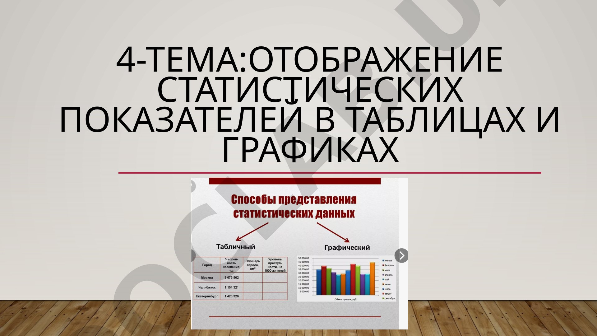 ОТОБРАЖЕНИЕ СТАТИСТИЧЕСКИХ ПОКАЗАТЕЛЕЙ В ТАБЛИЦАХ И ГРАФИКАХ