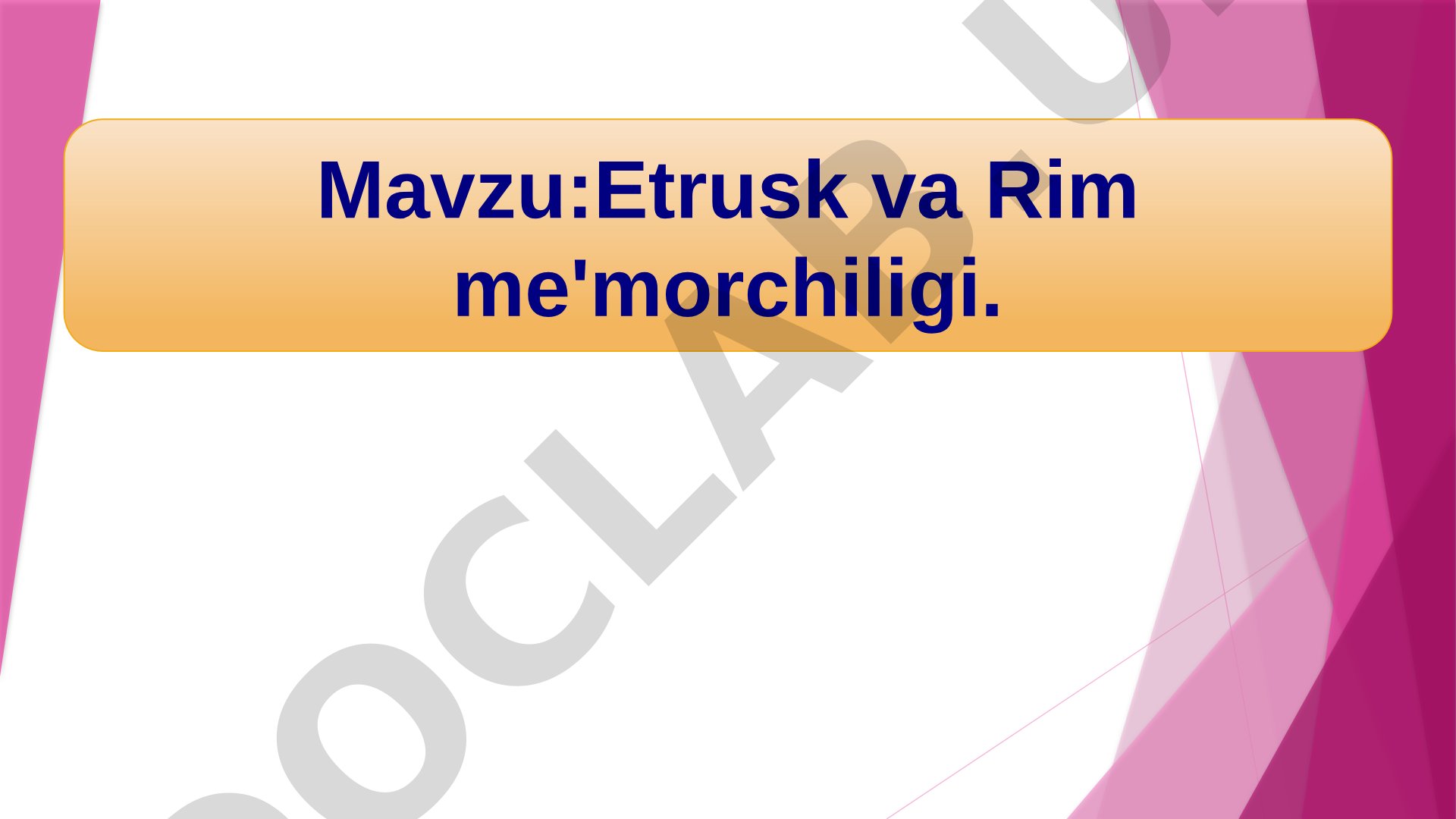Etrusk va Rim me'morchiligi